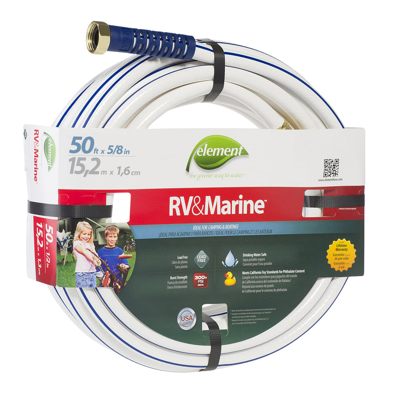 SWAN PRODUCTS LLC, Element RV&Marine 5/8 in. D X 50 ft. L Garden Hose