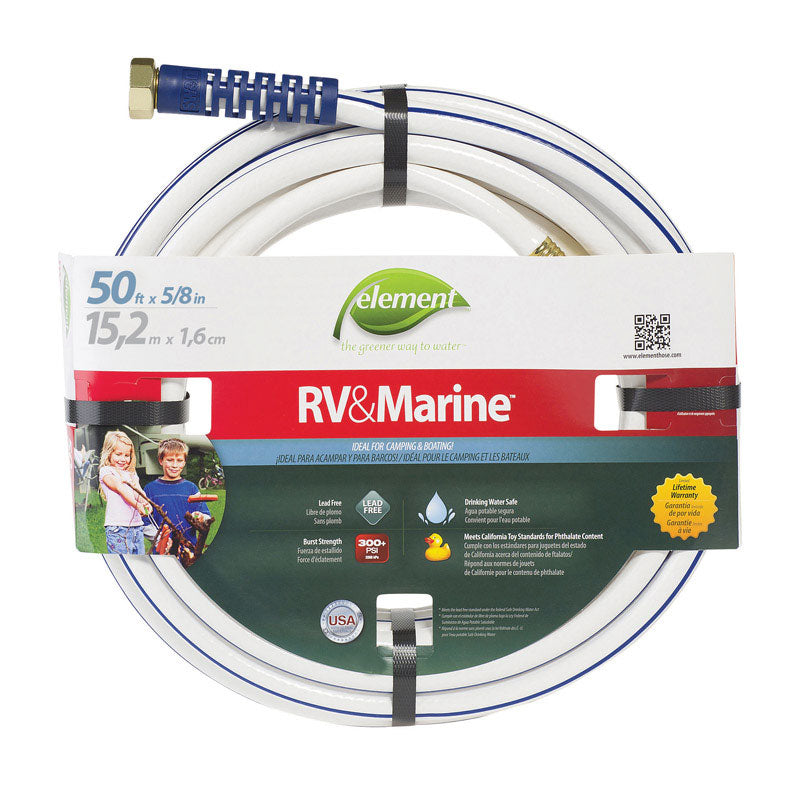 SWAN PRODUCTS LLC, Element RV&Marine 5/8 in. D X 50 ft. L Garden Hose