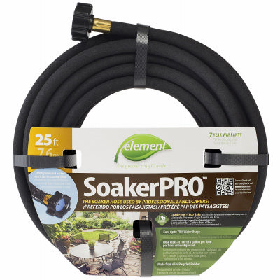 SWAN PRODUCTS LLC, Element SoakerPRO 3/8 in. D X 25 ft. L Soaker Black PVC Soaker/Sprinkler Hose (Pack of 12).