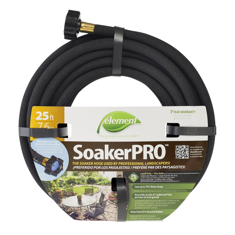 SWAN PRODUCTS LLC, Element SoakerPRO 3/8 in. D X 25 ft. L Soaker Black PVC Soaker/Sprinkler Hose (Pack of 12).