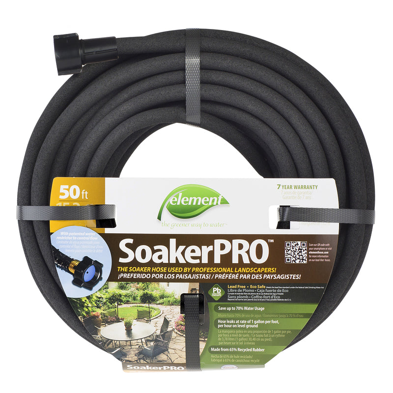 SWAN PRODUCTS LLC, Element SoakerPRO 3/8 in. D X 50 ft. L Soaker Black PVC Soaker/Sprinkler Hose (Pack of 8)