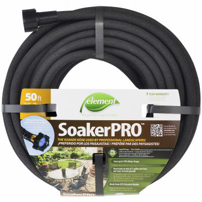 SWAN PRODUCTS LLC, Element SoakerPRO 3/8 in. D X 50 ft. L Soaker Black PVC Soaker/Sprinkler Hose (Pack of 8)