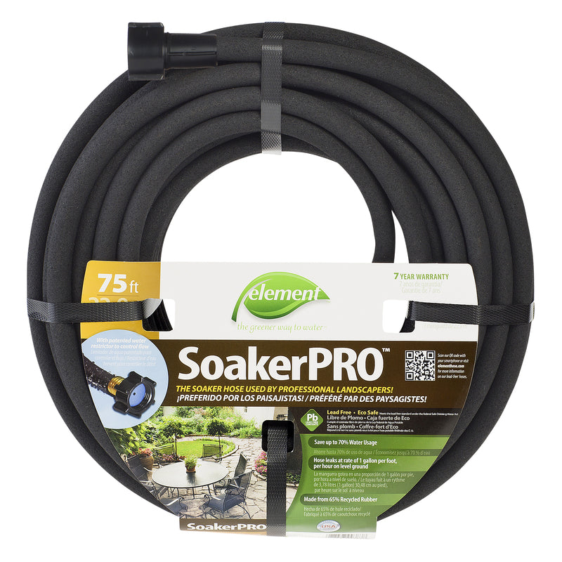 SWAN PRODUCTS LLC, Element SoakerPRO 3/8 in. D X 75 ft. L Soaker Black PVC Soaker/Sprinkler Hose (Pack of 5)