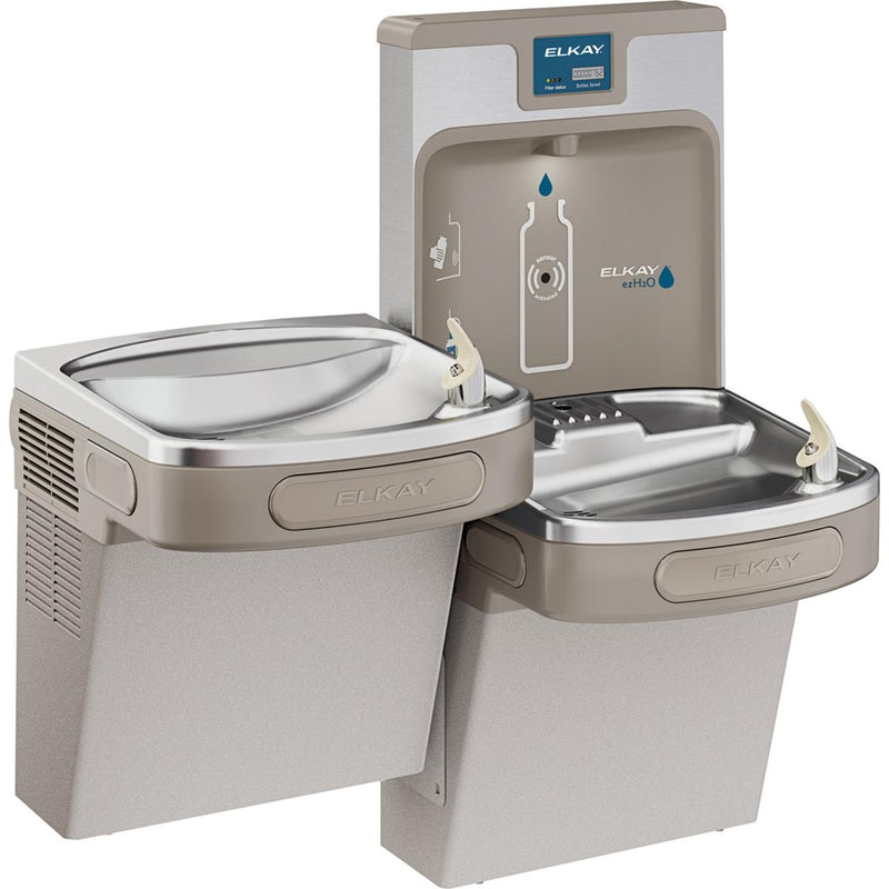 ELKAY MANUFACTURING COMPANY, Elkay EZH2O 8 gal Gray Bottle Filling Station and Bi-Level Water Cooler Stainless Steel