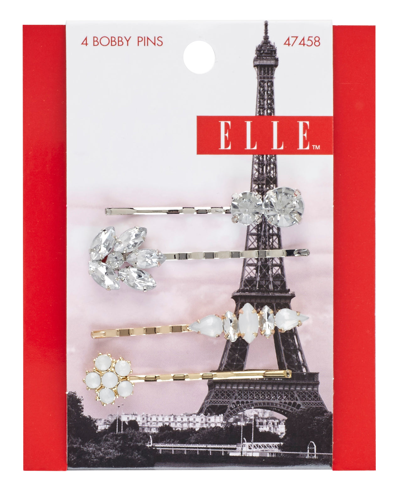 JENSEN DISTRIBUTIONS SERVICES, Elle Assortment Rhinestone Flower Bobby Pins (Pack of 3)