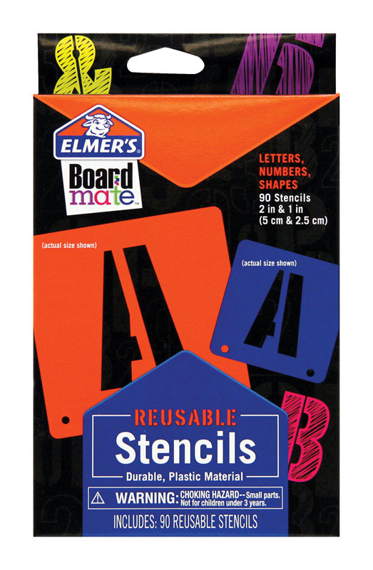 ELMERS PRODUCTS INC, Elmer's Board Mate Varies in. Plastic Numbers Stencil 90 pc