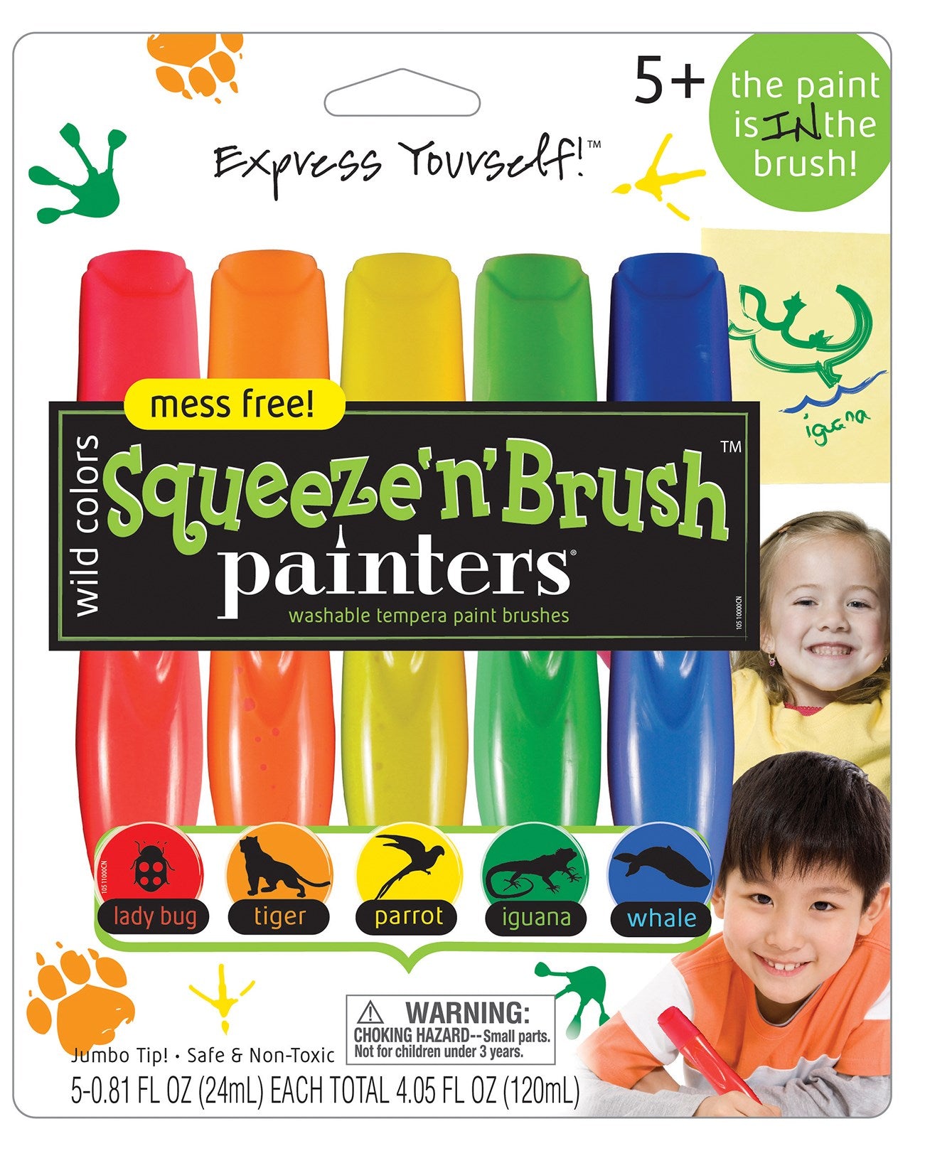 Elmers/Xacto, Elmers/Xacto E112 Wild Colors Squeeze N Brush Painters Paint Brushes