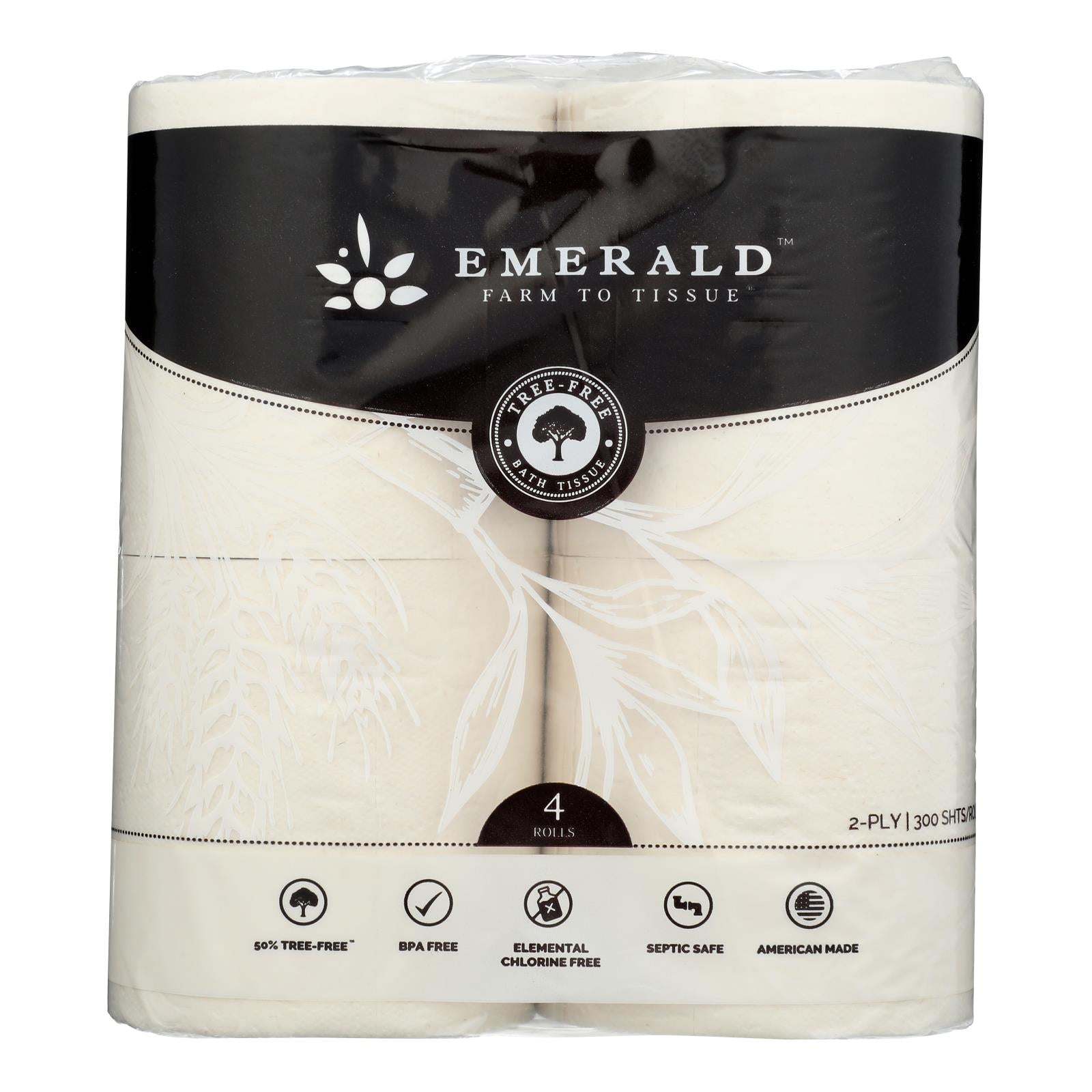 Emerald Brand, Emerald Brand - Bath Tissue 2 Ply 4 Pack - CS of 12-1 CT (Pack of 12)