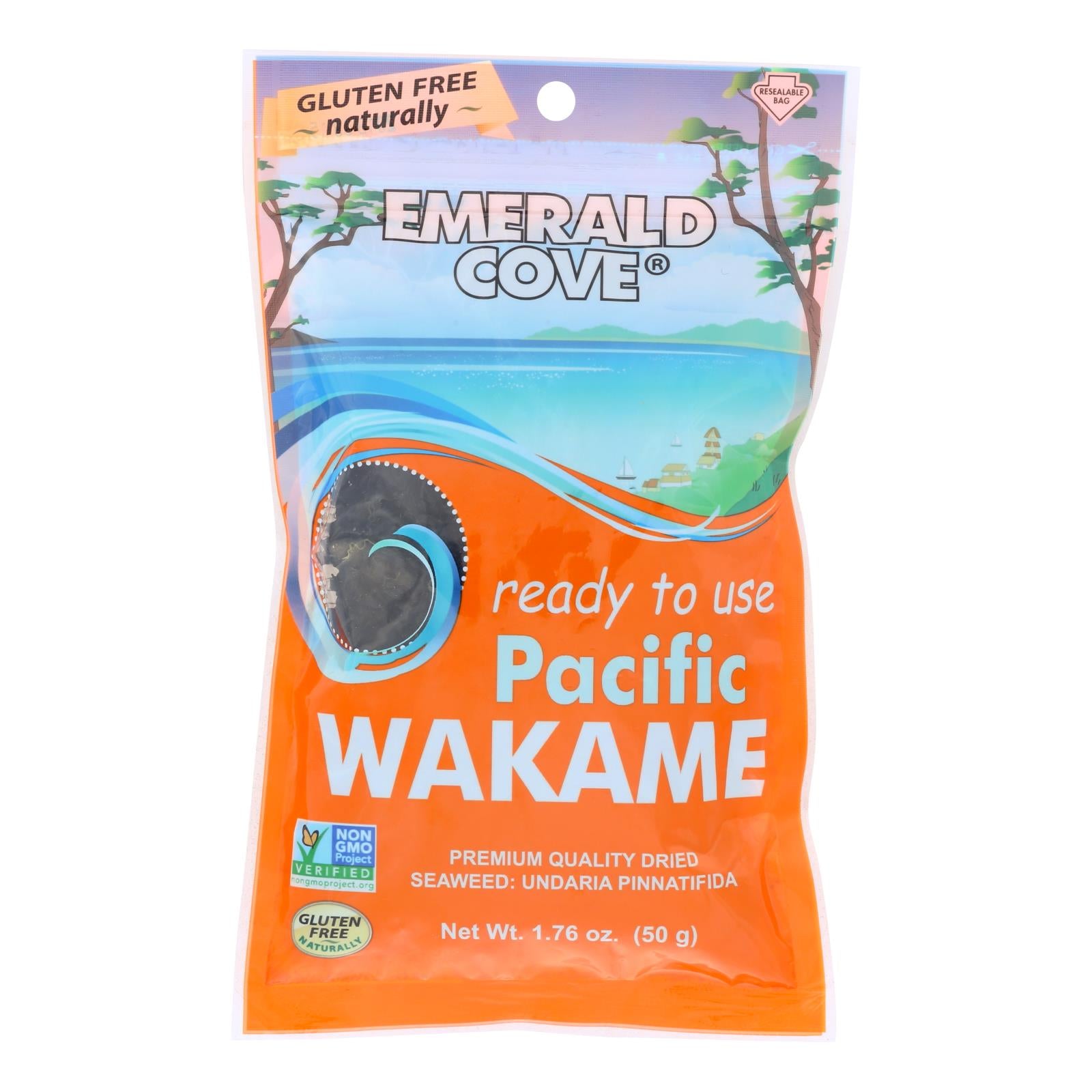 Emerald Cove, Emerald Cove Sea Vegetables - Pacific Wakame - Silver Grade - Ready to Use - 1.76 oz - Case of 6 (Pack of 6)