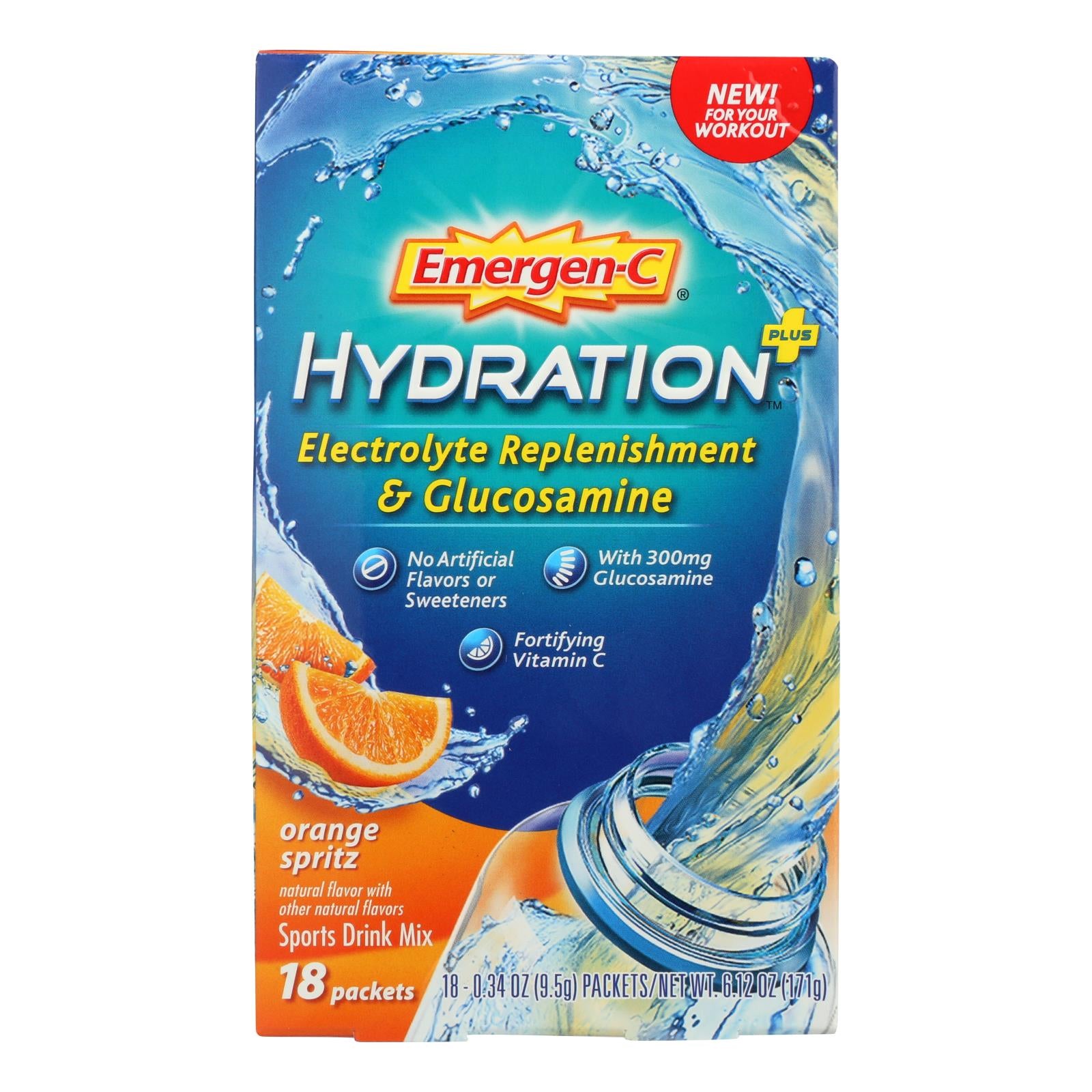 Emergen-C, Emergen-C Electrolyte Replenishment & Glucosamine Sports Drink Mix - 1 Each - 18 PKT