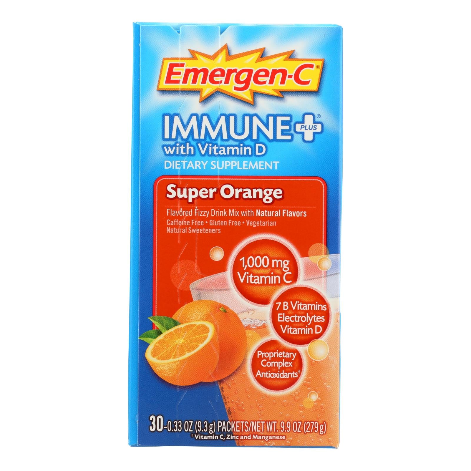 Emergen-C, Emergen-C Immune Plus Super Orange Dietary Supplement  - 1 Each - 30 PKT