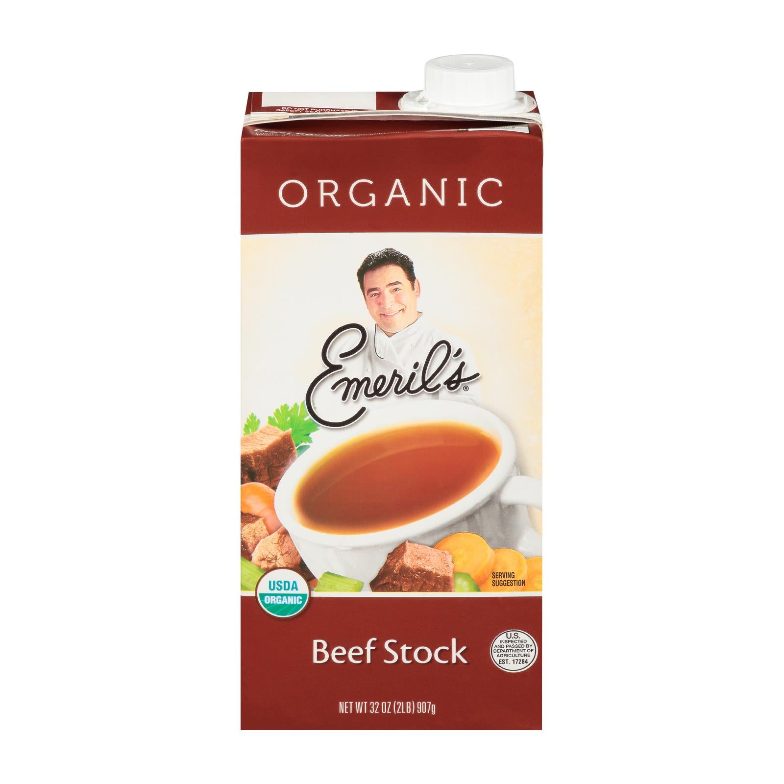 Emeril, Emeril Organic Beef Stock - Case of 6 - 32 oz. (Pack of 6)