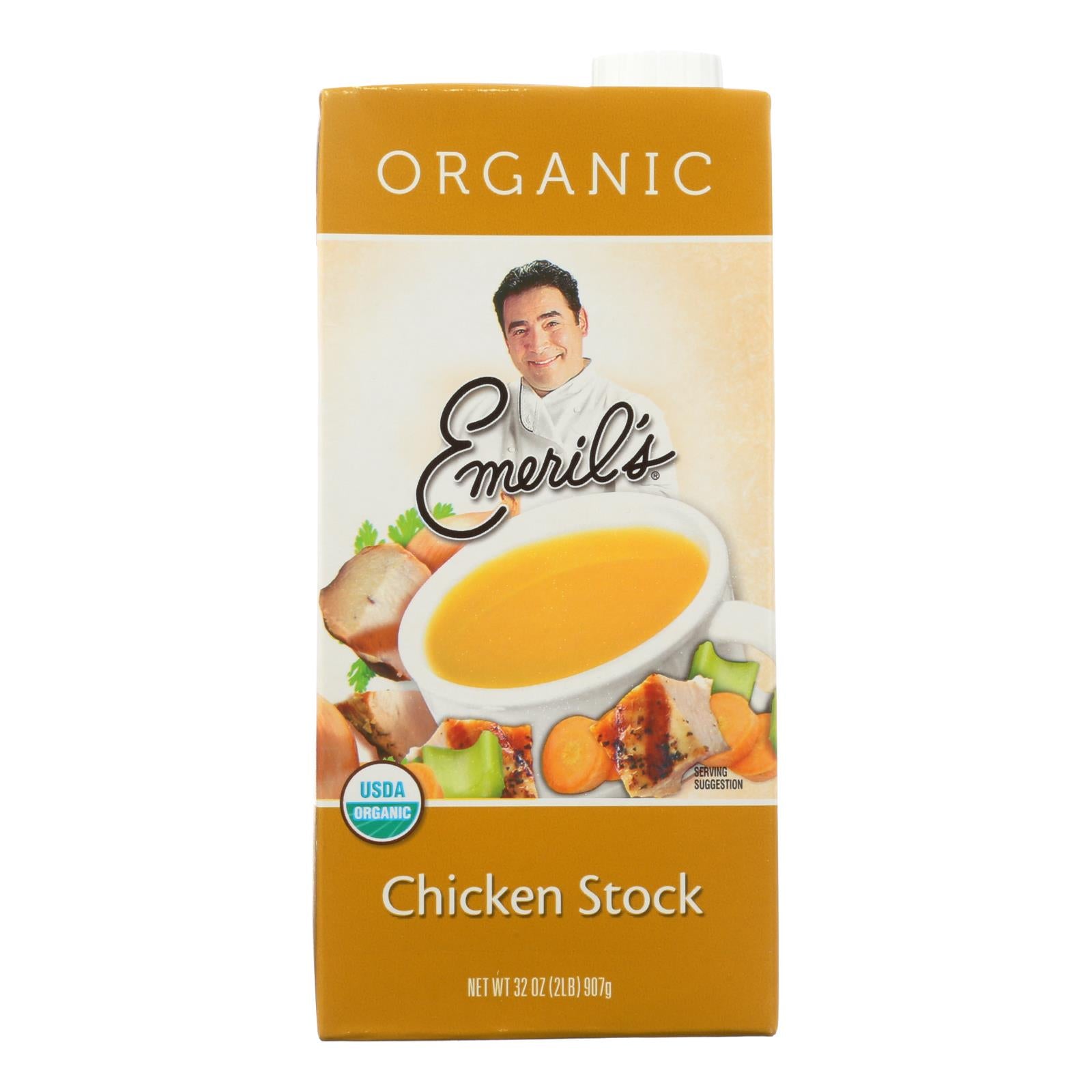 Emeril, Emeril Organic Chicken Stock - Case of 6 - 32 Fl oz. (Pack of 6)