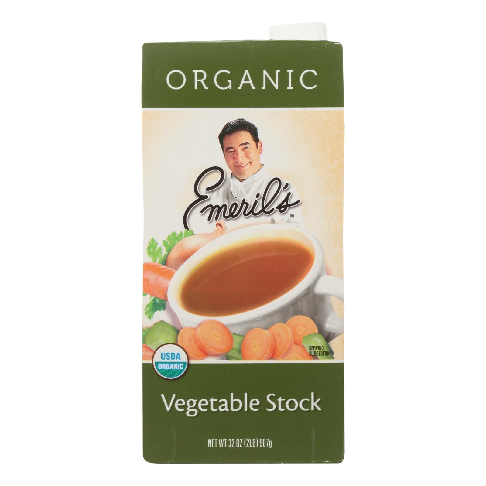 Emeril, Emeril Organic Vegetable Stock - Case of 6 - 32 Fl oz. (Pack of 6)