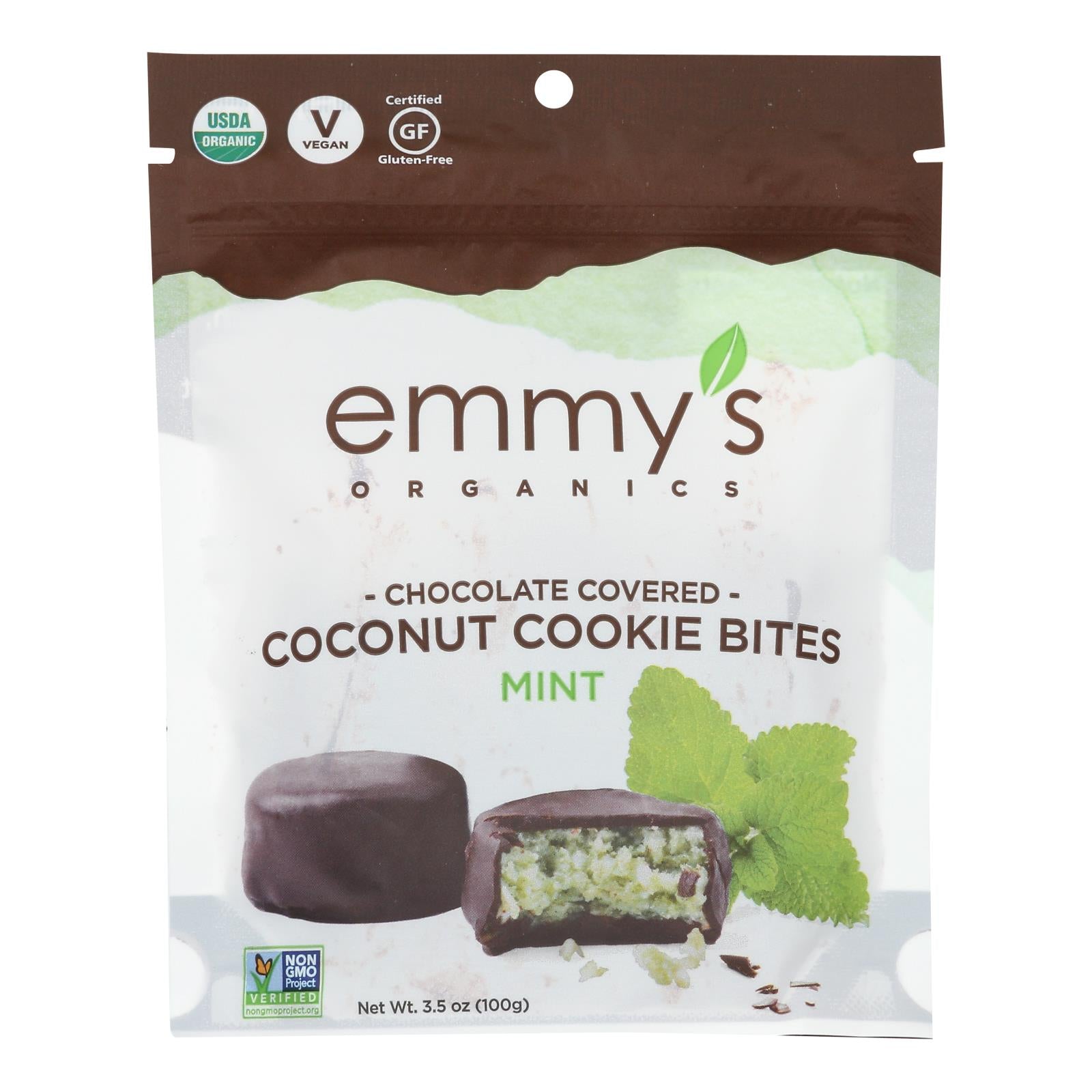 Emmy'S Organics, Emmy's Organics - Bites Chocolate Covrd Mint - Case of 6 - 3.5 OZ (Pack of 6)