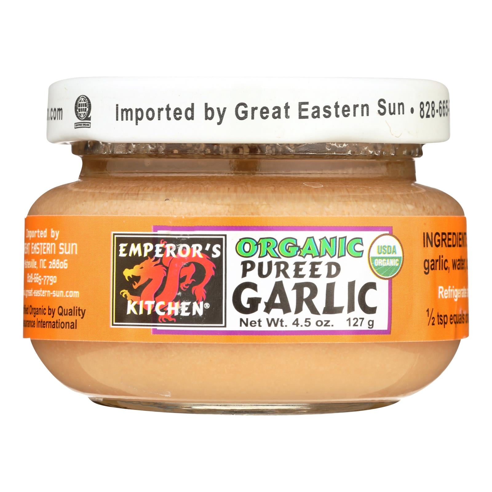 Emperor'S Kitchen, Emperor's Kitchen Organic Garlic - Pureed - Case of 12 - 4.5 oz. (Pack of 12)