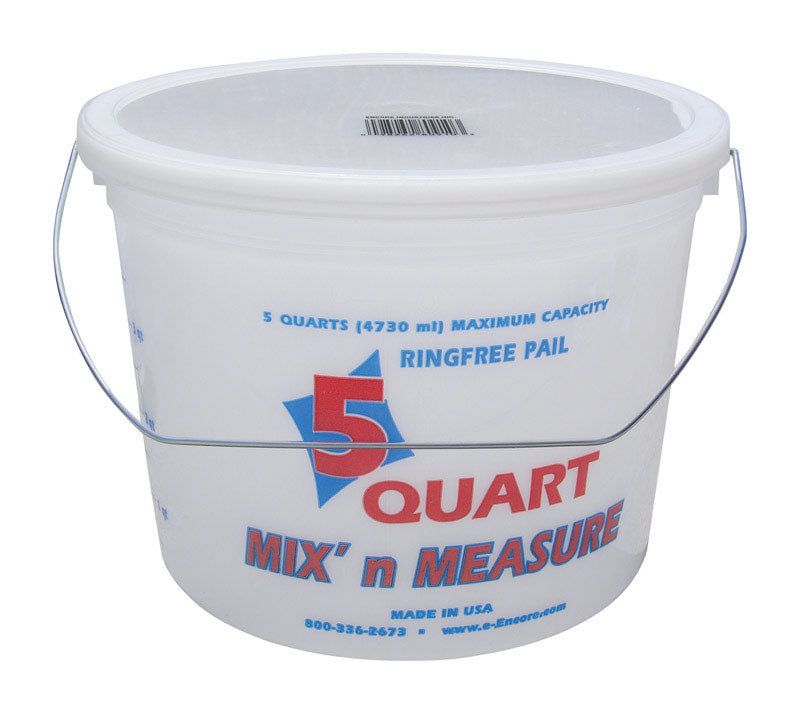 ENCORE INDUSTRIES INC, Encore Mix' n Measure White 5 qt Paint Pail