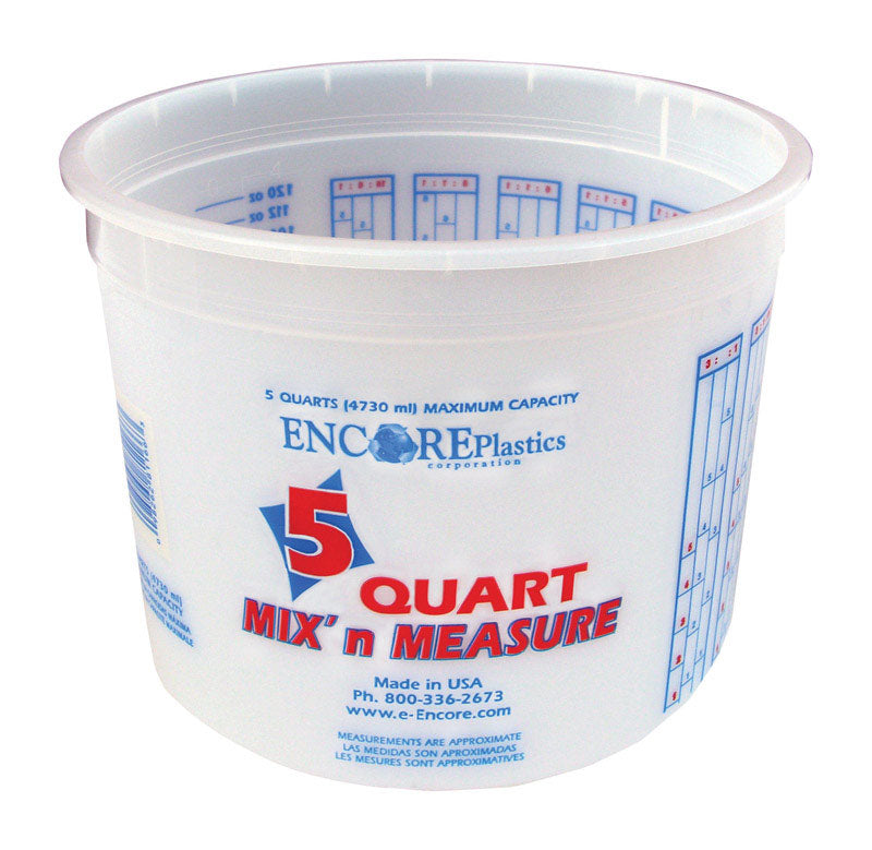 ENCORE INDUSTRIES INC, Encore Mix' n Measure White 5 qt Paint Pail