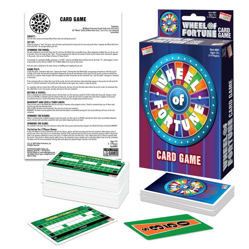 PRESSMAN TOY CORPORATION, Endless Games Wheel of Fortune Card Game Cardboard 109 pc.