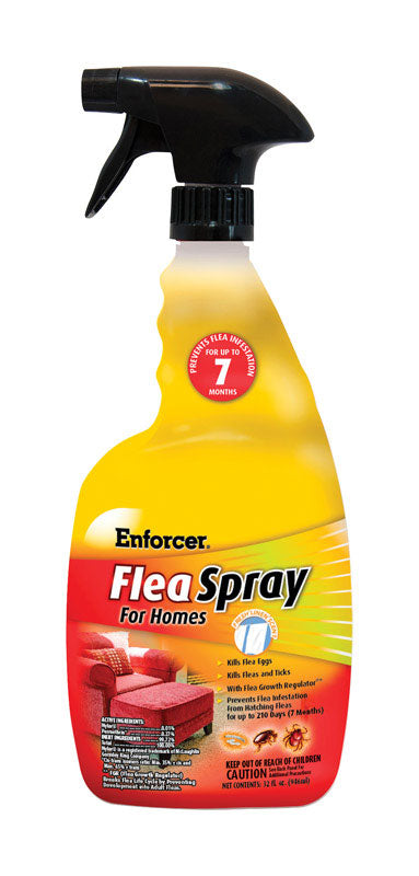 ENFORCER PRODUCTS INC, Enforcer Home Liquid Flea Spray Nylar and Permethrin 32 oz