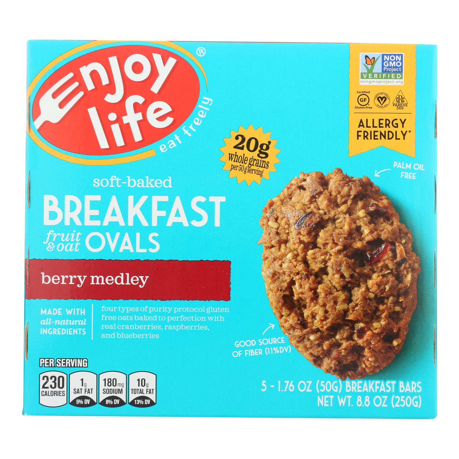 ENJOY LIFE, Enjoy Life - Bar Breakfast Berry Medley - Case of 6 - 8.8 OZ (Pack of 6)