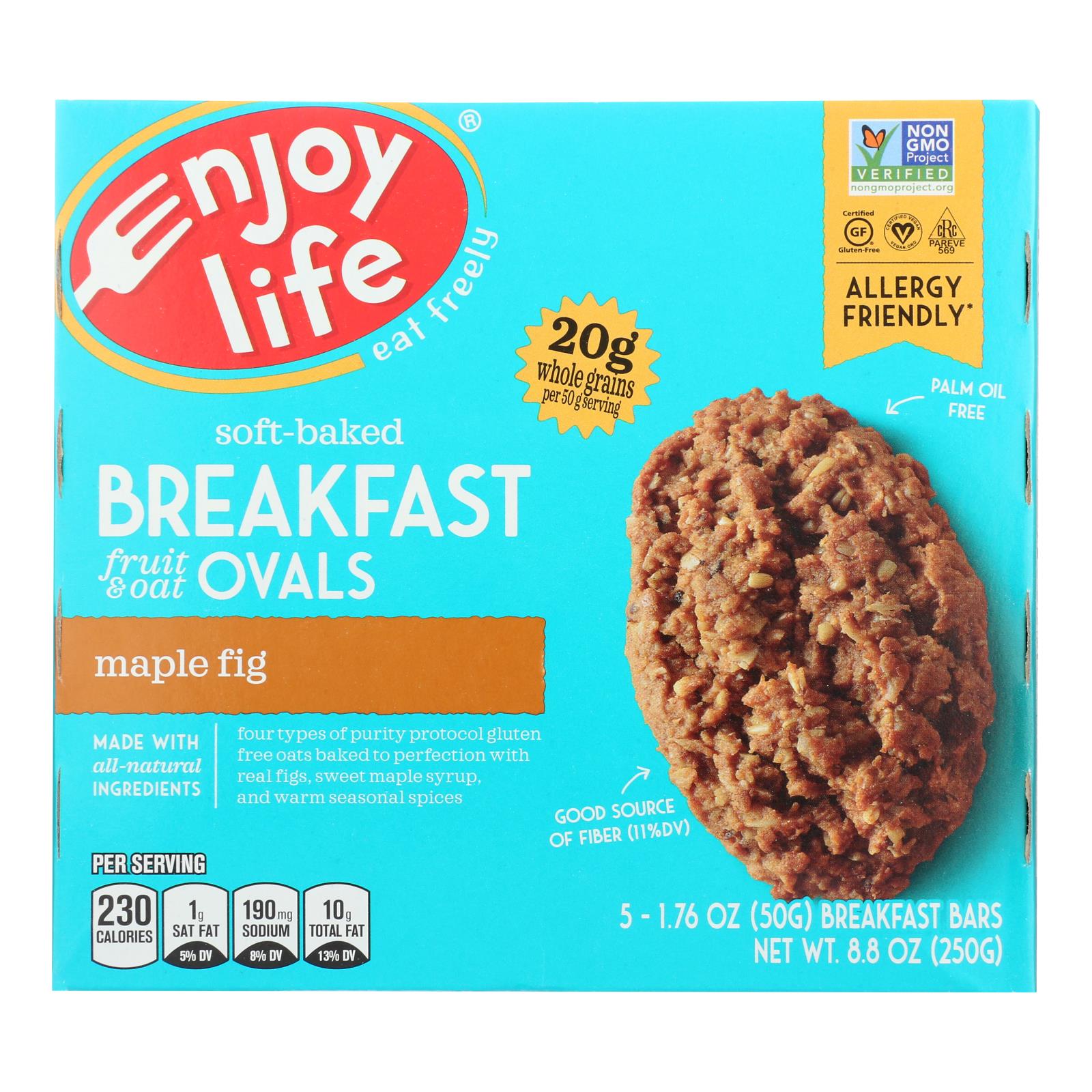 ENJOY LIFE, Enjoy Life - Bar Breakfast Maple Fig - Case of 6 - 8.8 OZ (Pack of 6)