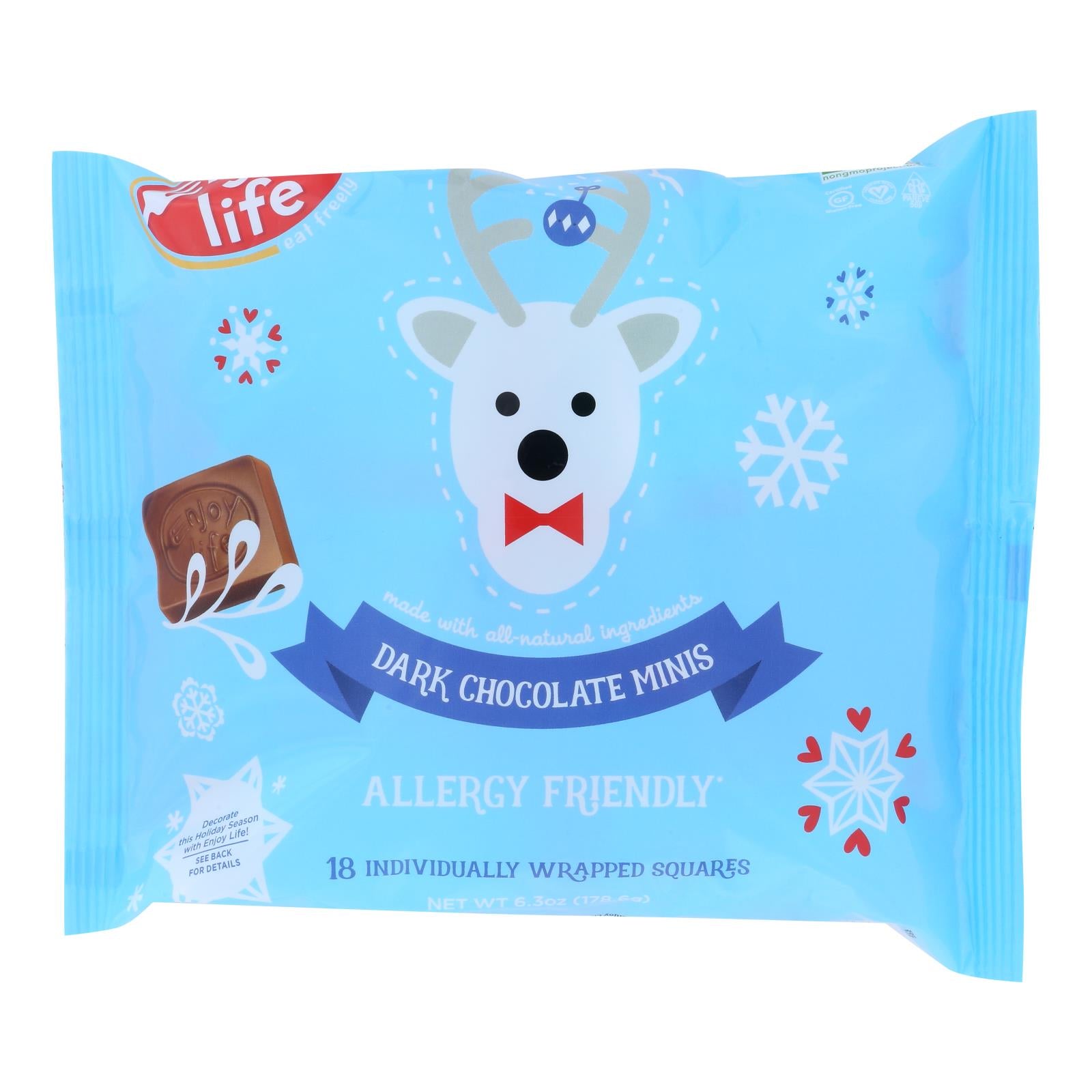 ENJOY LIFE, Enjoy Life - Chocolate Sqrs Dark Winter - Case of 12 - 6.30 OZ (Pack of 12)