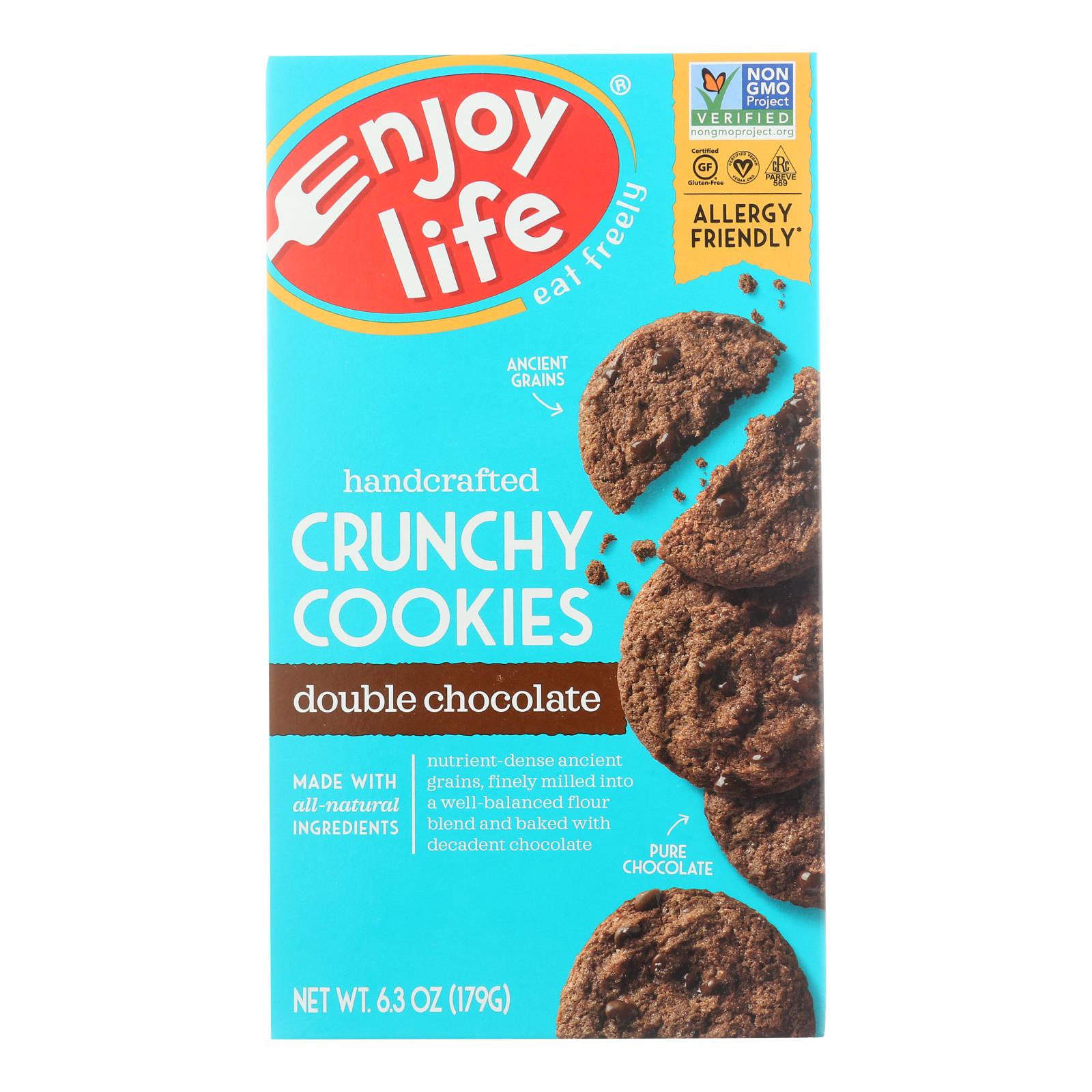 ENJOY LIFE, Enjoy Life - Cookie - Crunchy - Double Chocolate - Gluten Free - 6.3 oz - case of 6 (Pack of 6)