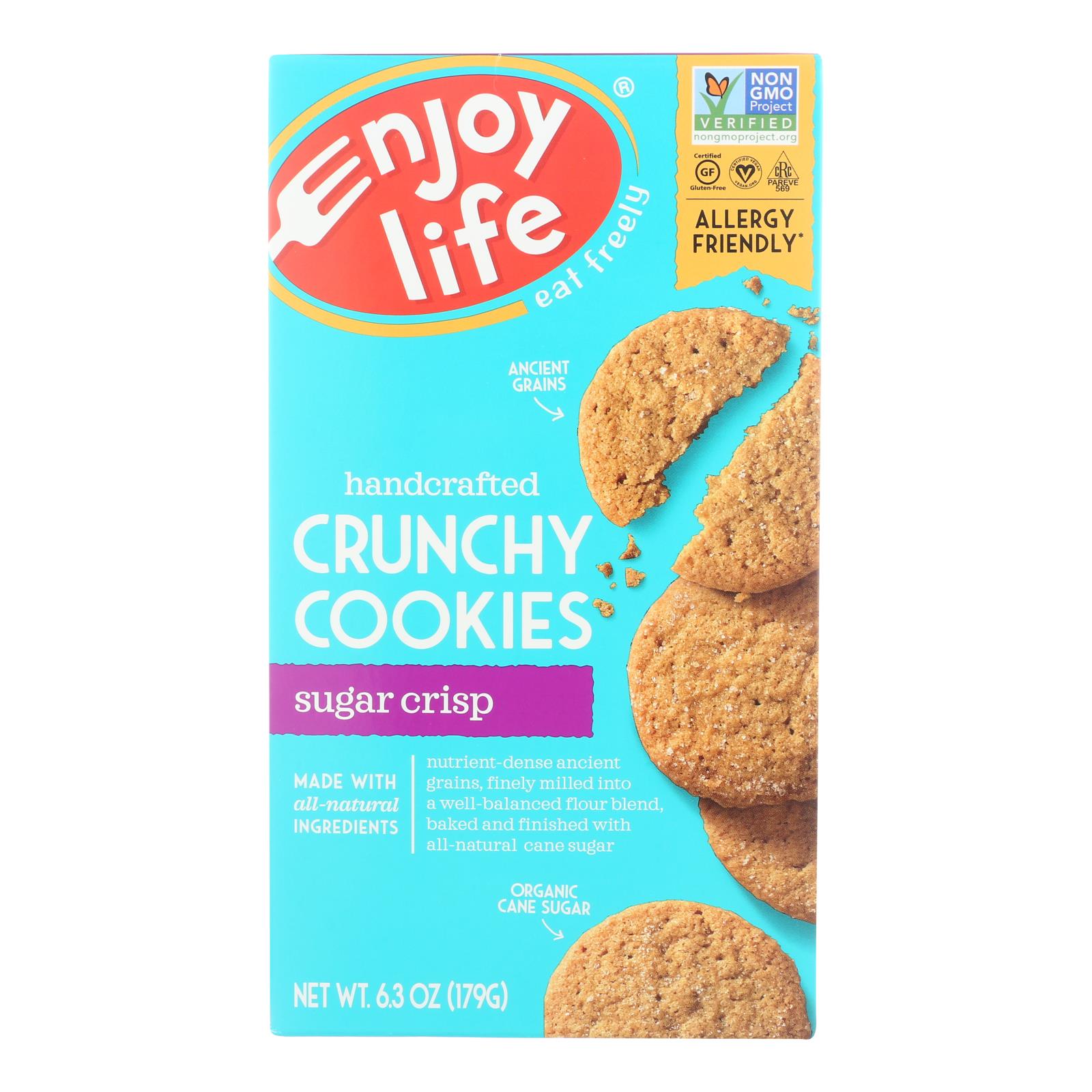 ENJOY LIFE, Enjoy Life - Cookie - Crunchy - Sugar Crisp - Crunchy - Gluten Free - 6.3 oz - case of 6 (Pack of 6)