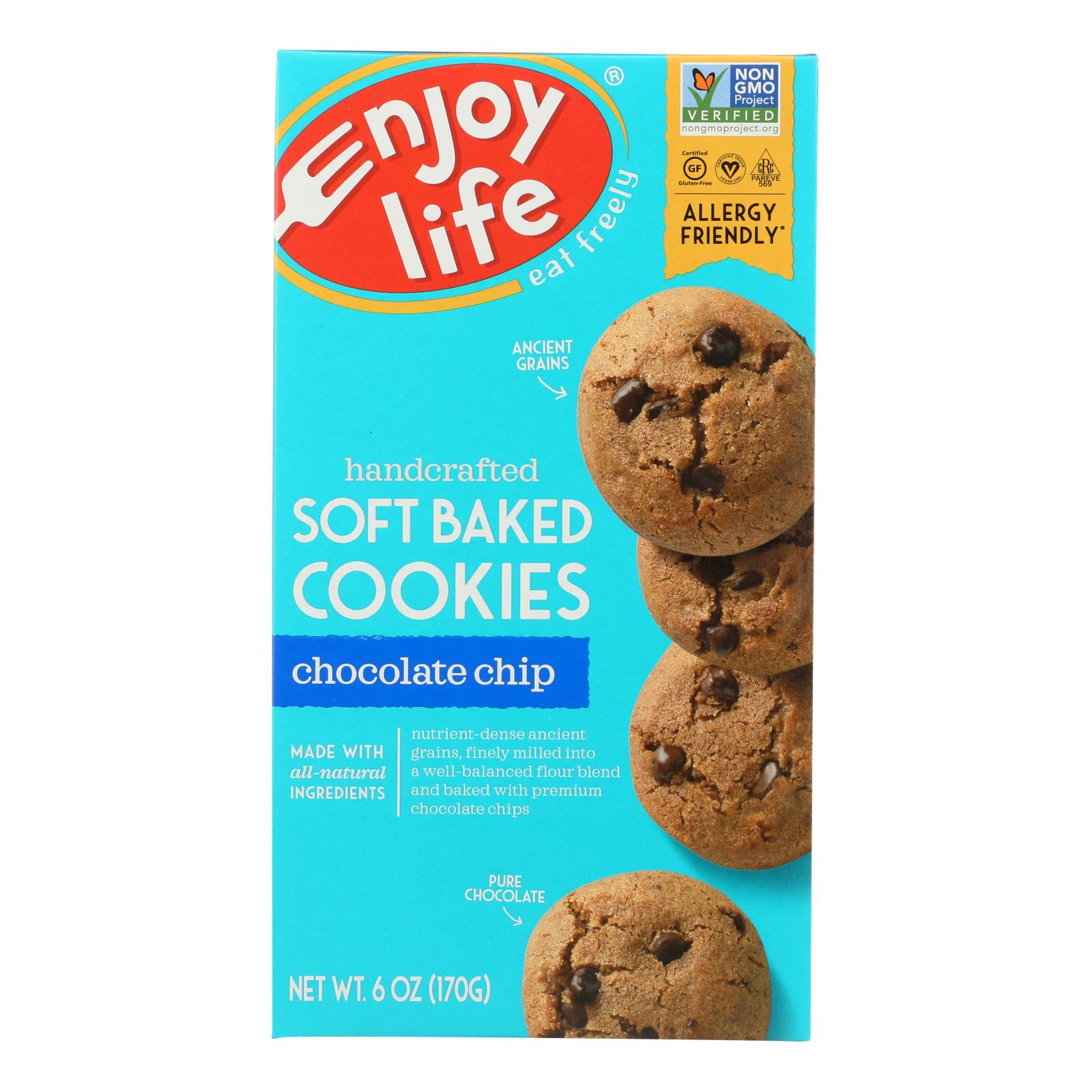 ENJOY LIFE, Enjoy Life - Cookie - Soft Baked - Chocolate Chip - Gluten Free - 6 oz - case of 6 (Pack of 6)