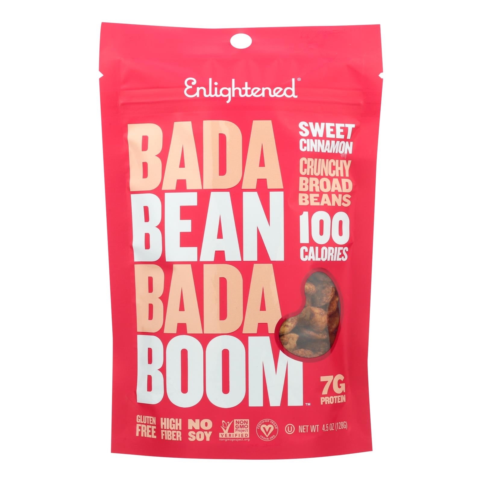 Enlightened, Enlightened Sweet Cinnamon Roasted Broad Bean Crisps  - Case of 12 - 4.5 OZ (Pack of 12)