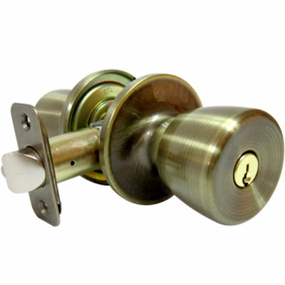 Taiwan Fu Hsing Industrial Co, Entry Lockset, Medium Tulip-Style Knob, Antique Brass (Pack of 3)