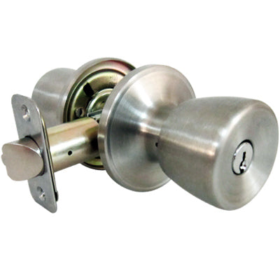 Taiwan Fu Hsing Industrial Co, Entry Lockset, Medium Tulip-Style Knob, Stainless Steel (Pack of 3)