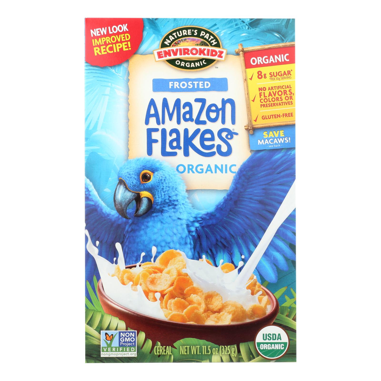 Envirokidz, Envirokidz - Amazon Frosted Flakes - Organic - Gluten Free - Case of 12 - 11.5 oz (Pack of 12)