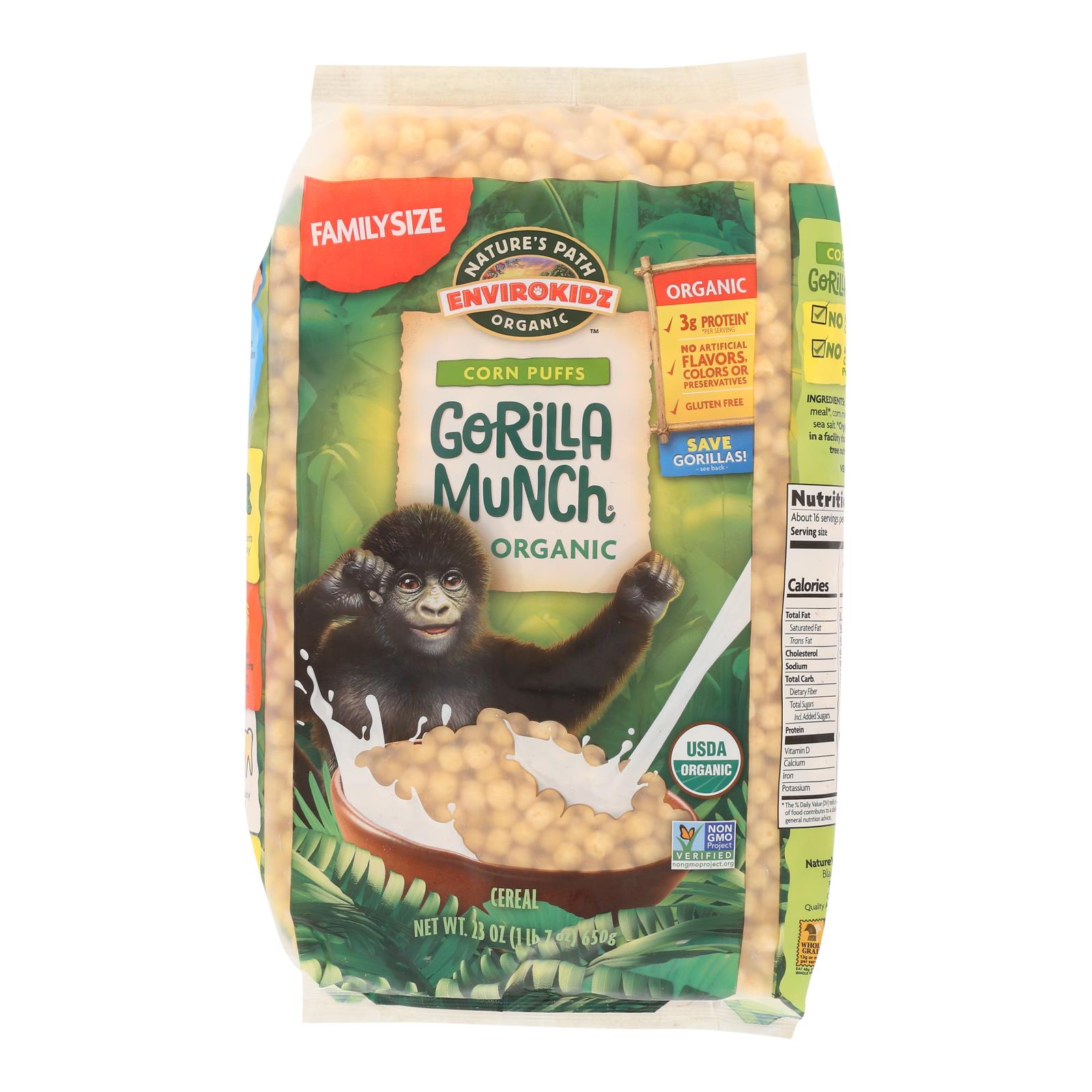 Envirokidz, Envirokidz - Corn Puff - Gorilla Munch - Case of 6 - 23 oz. (Pack of 6)