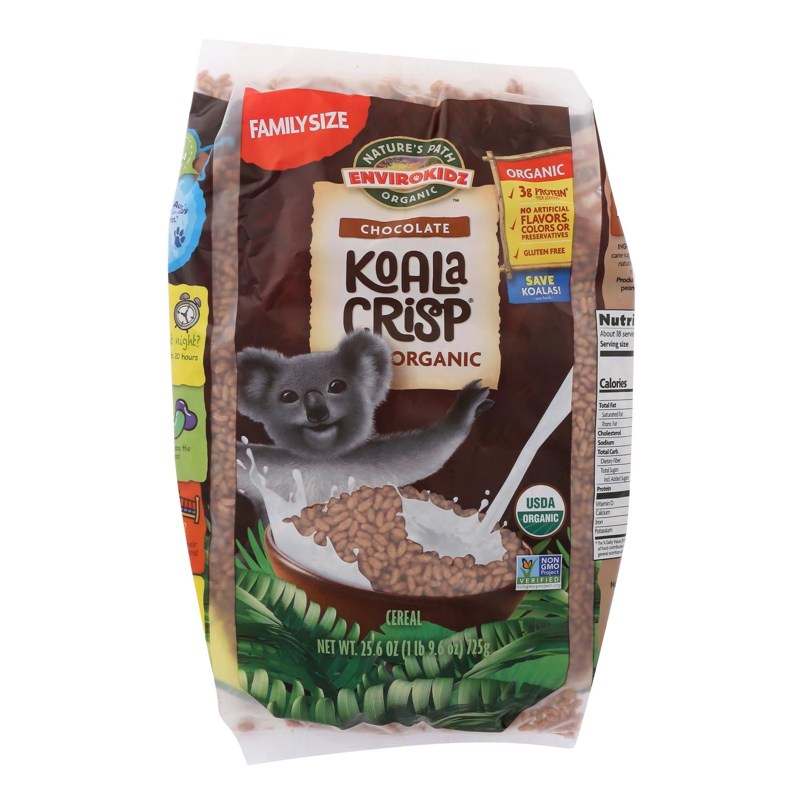 Envirokidz, Envirokidz - Organic Koala Crisp - Chocolate Cereal - Case of 6 - 25.6 oz. (Pack of 6)