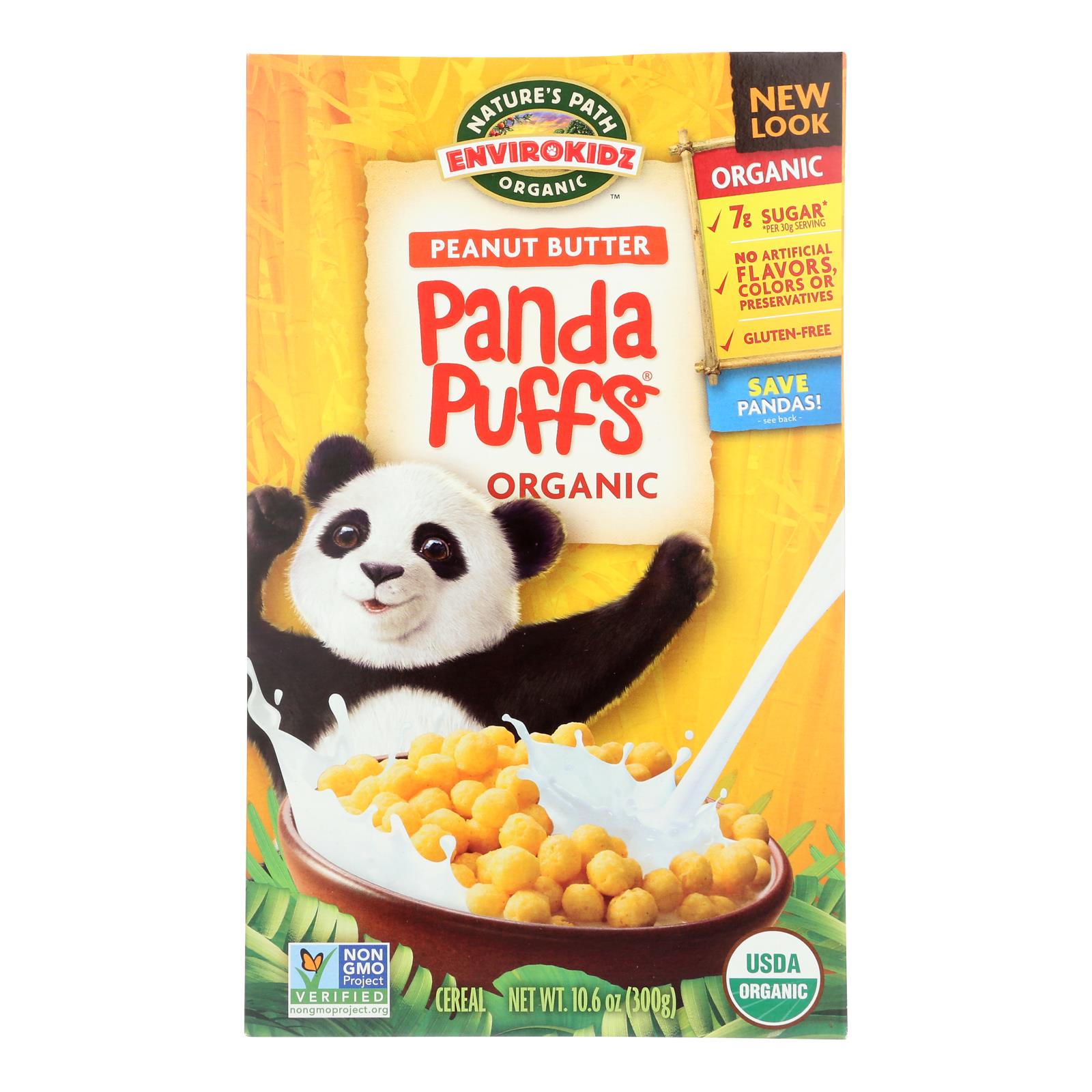 Envirokidz, Envirokidz - Organic Panda Puffs - Peanut Butter - Case of 12 - 10.6 oz.