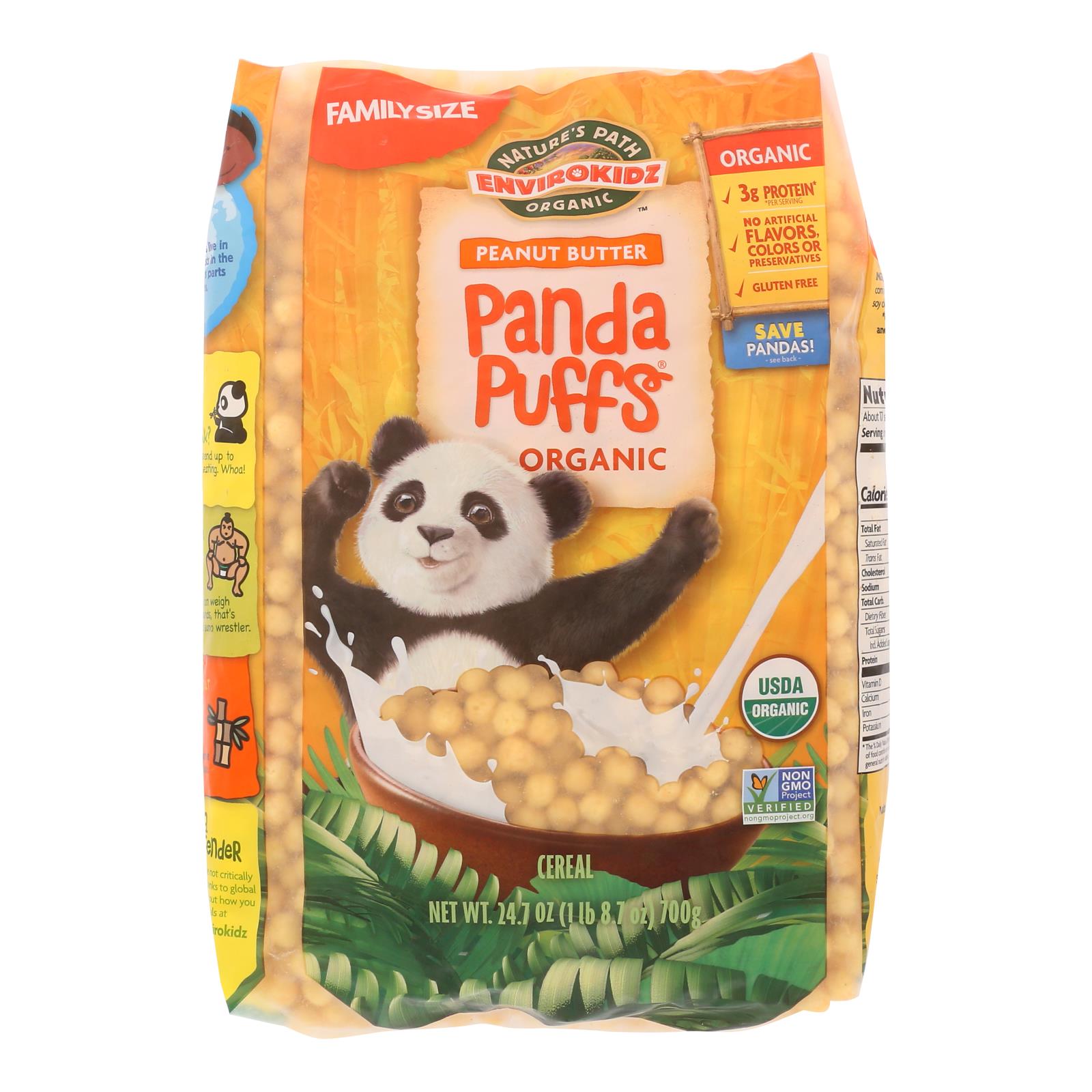 Envirokidz, Envirokidz - Panda Puffs Cereal - Peanut Butter - Case of 6 - 24.7 oz. (Pack of 6)