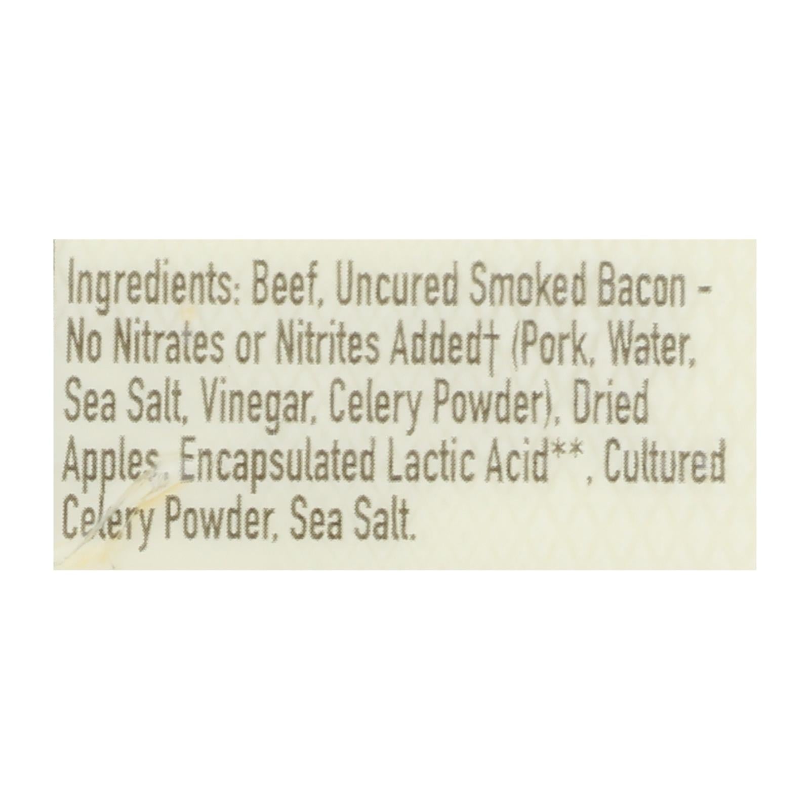 Epic, Epic - Bar Beef Apple Uncured Bacon - Case of 12-1.3 OZ