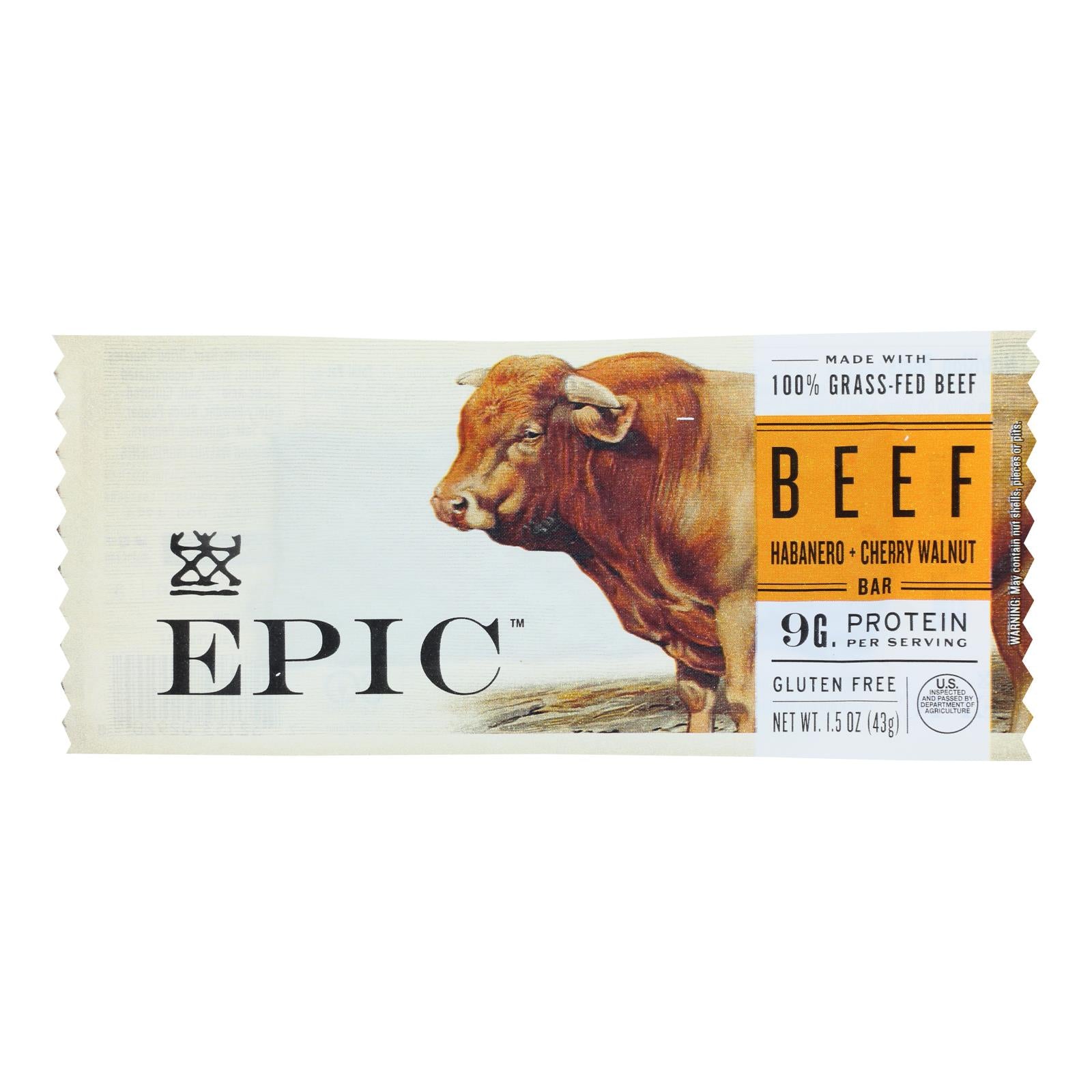 Epic, Epic - Bar - Beef - Habanero - Cherry - Case of 12 - 1.5 oz (Pack of 12)