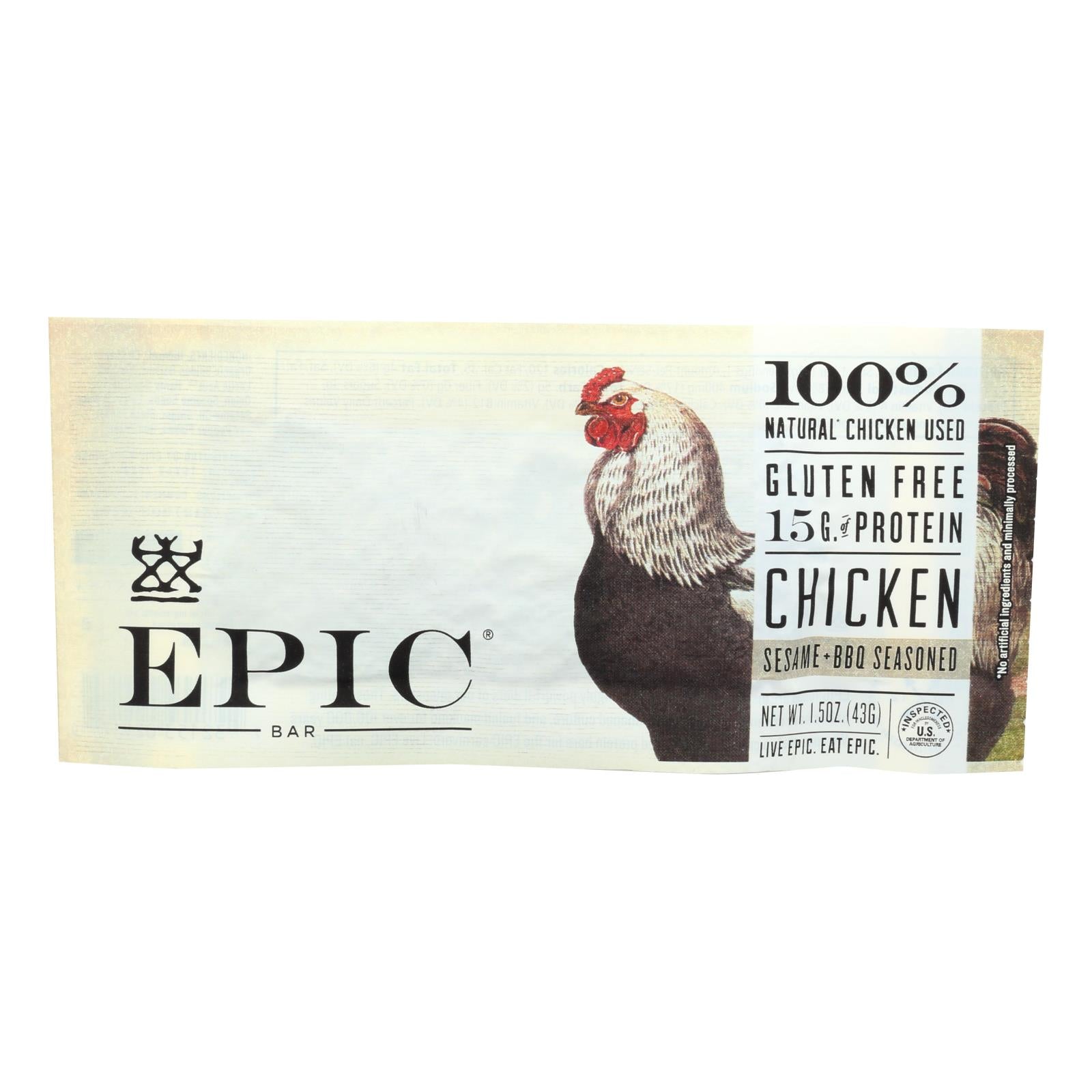 Epic, Epic - Bar - Chicken - Sesame - BBQ Seasoned - Case of 12 - 1.5 oz (Pack of 12)