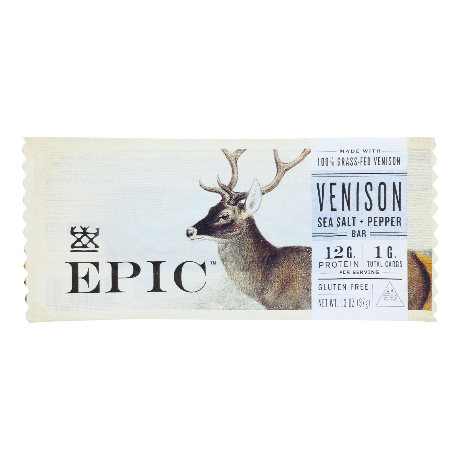 Epic, Epic - Bar Venison Sea Salt and Pepper - Case of 12-1.3 OZ