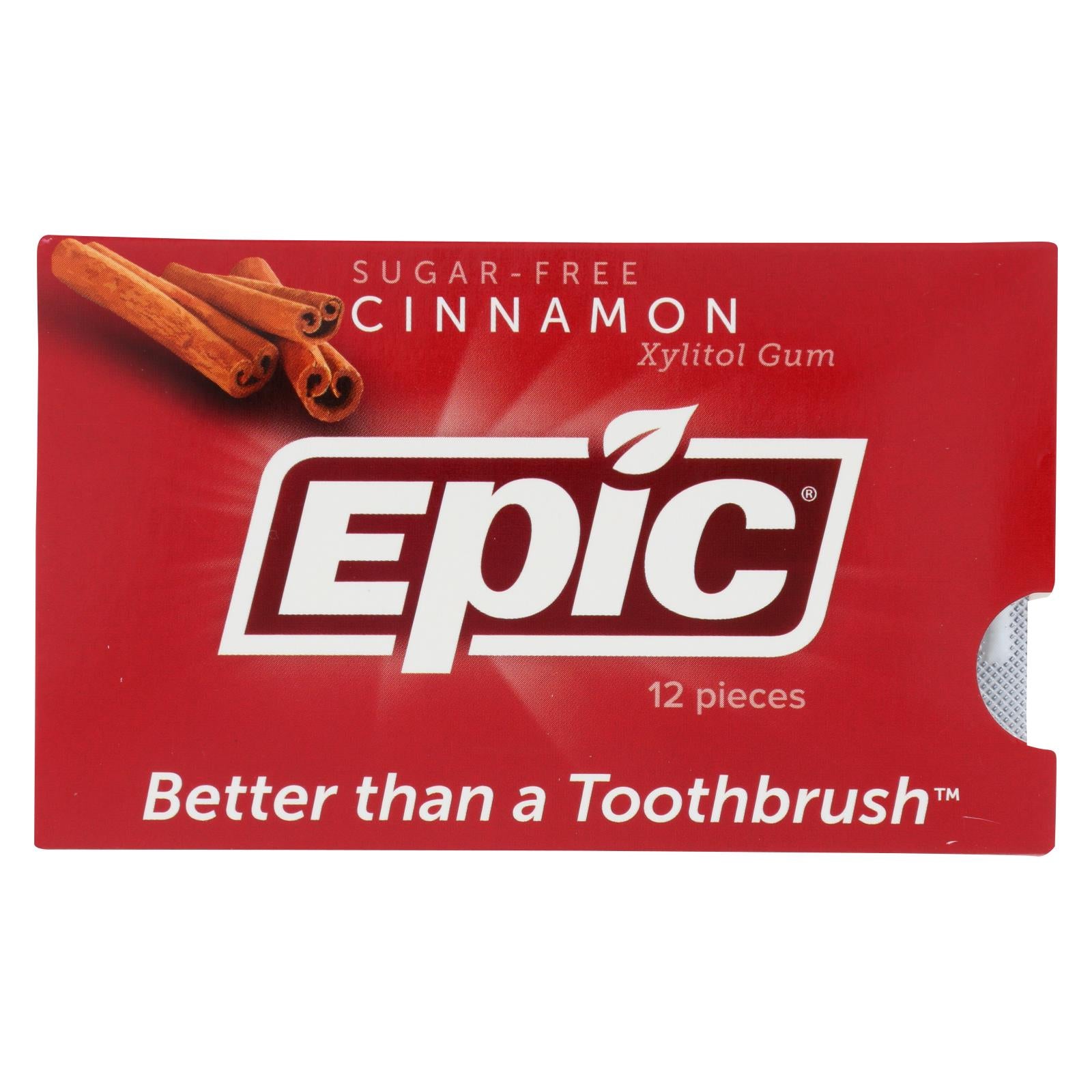 Epic Dental, Epic Dental - Xylitol Gum - Cinnamon - Case of 12 - 12 Pack (Pack of 12)