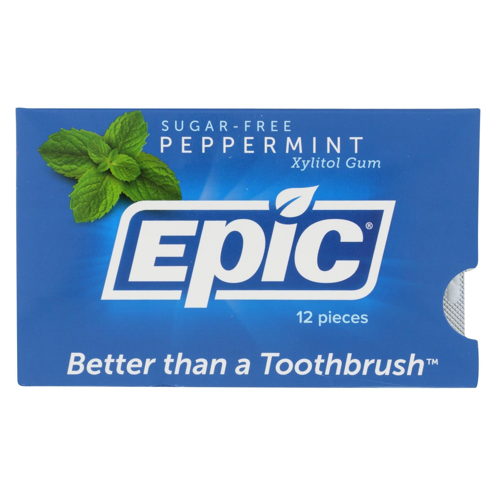 Epic Dental, Epic Dental - Xylitol Gum - Peppermint - Case of 12 - 12 Pack (Pack of 12)