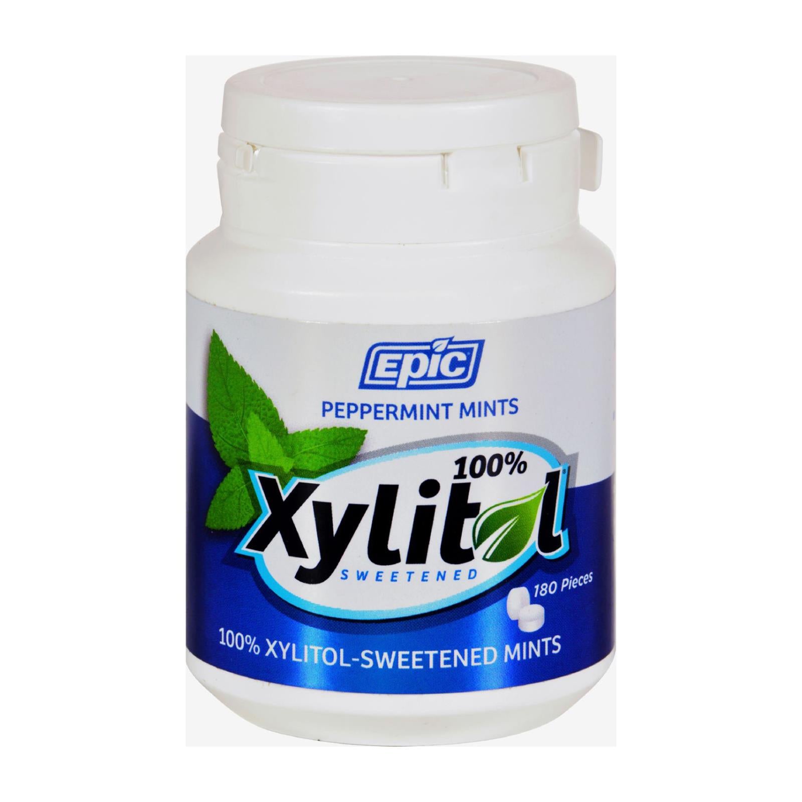 Epic Dental, Epic Dental - Xylitol Mints - Peppermint Xylitol Bottle - 180 ct