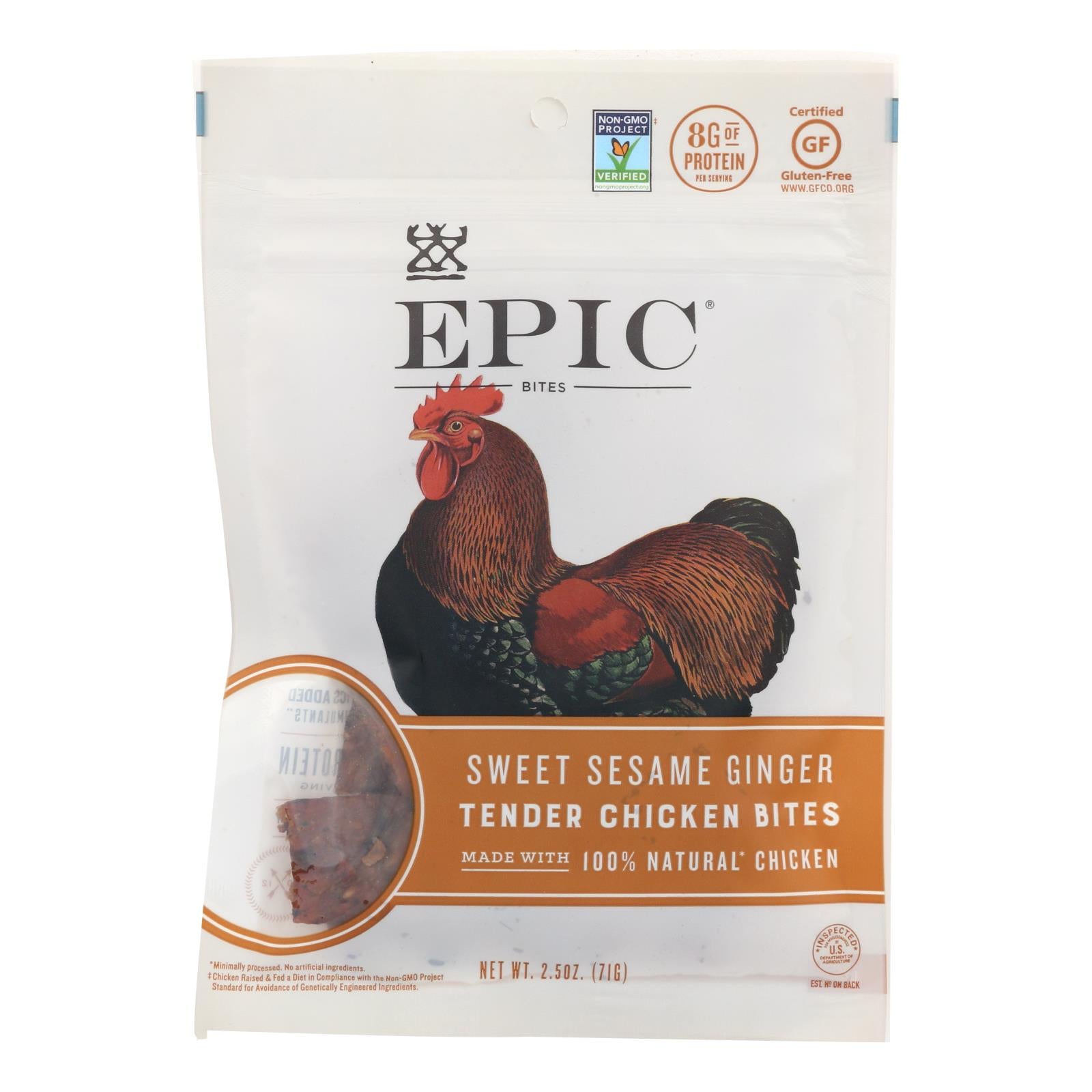 Epic, Epic - Jerky Bites - Chicken Meat - Case of 8 - 2.5 oz. (Pack of 8)