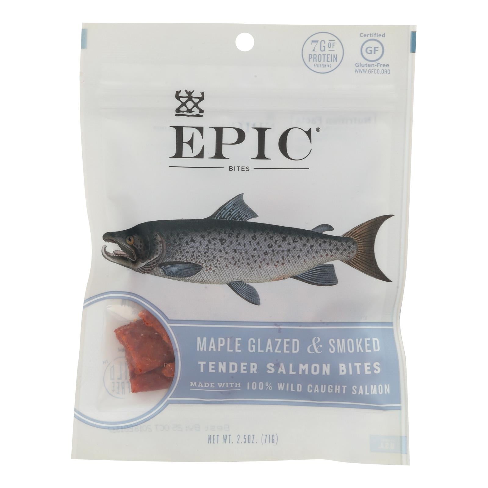 Epic, Epic - Jerky Bites - Salmon Maple Dill - Case of 8 - 2.5 oz. (Pack of 8)