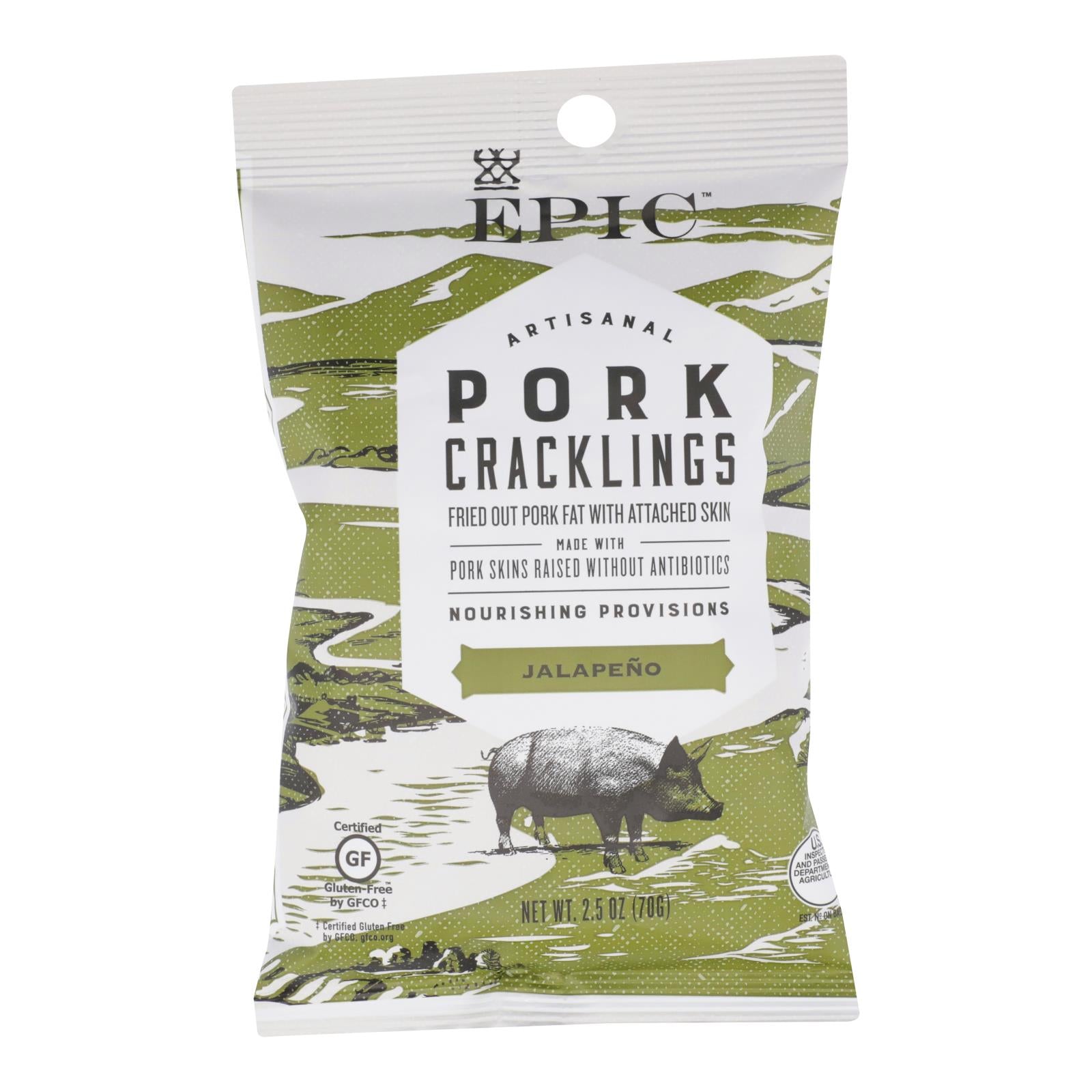 Epic, Epic - Pork Crackling Jalepeno - Case of 12 - 2.5 OZ (Pack of 12)