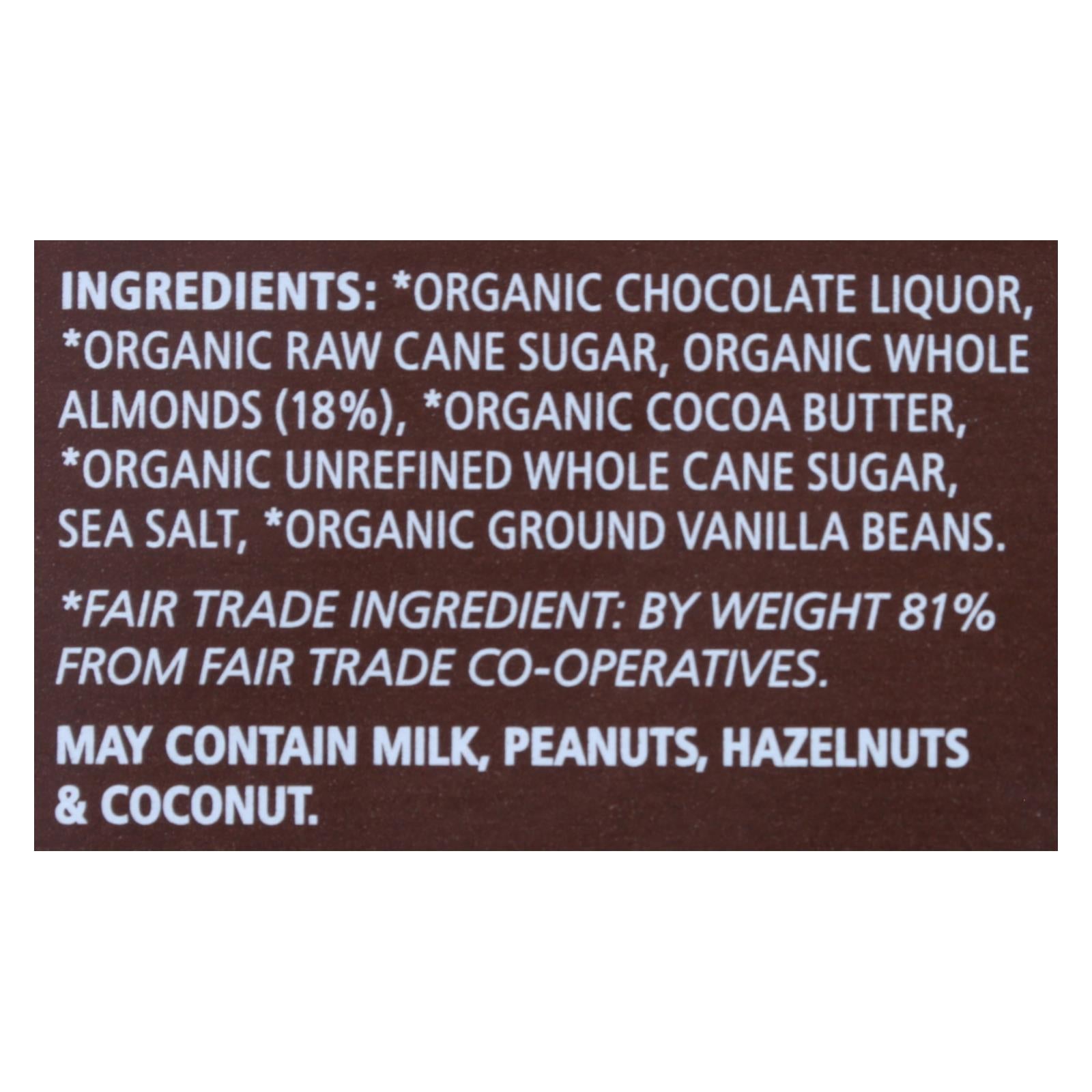 Equal Exchange, Equal Exchange - Bar Dark Chocolate Almond Sea Salt - Case of 10 - 3.5 OZ (Pack of 10)