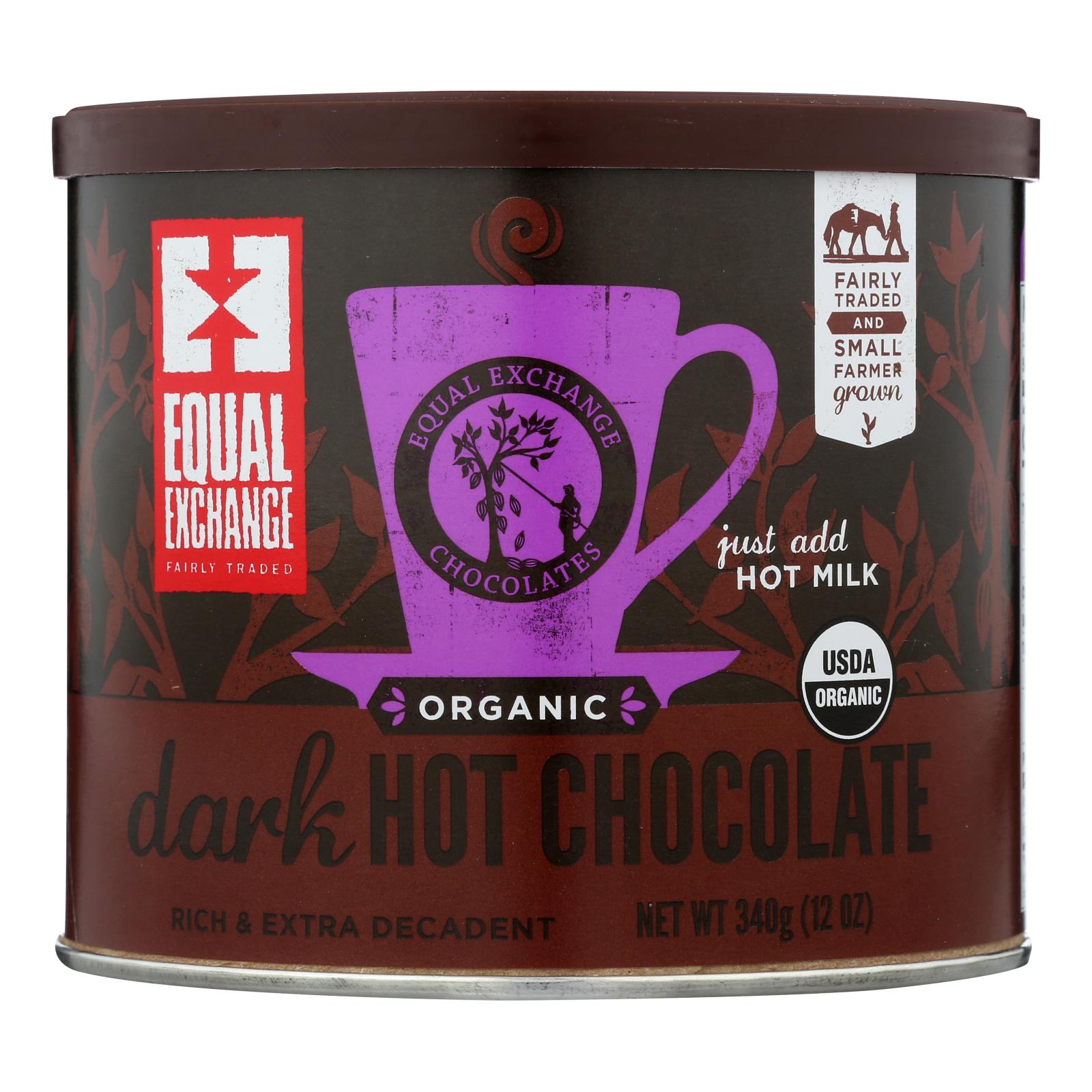 Equal Exchange, Equal Exchange Hot Chocolate - Organic - Dark - Case of 6 - 12 oz (Pack of 6)